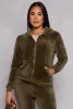 Velour Zip Front Hooded Top sold by Rainbow