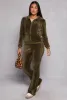 Velour Zip Front Hooded Top sold by Rainbow