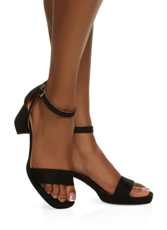 Open Toe Ankle Strap Block Heel Sandals sold by Rainbow