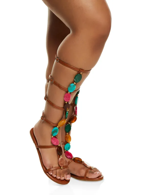 Beaded Strappy Gladiator Sandals sold by Rainbow