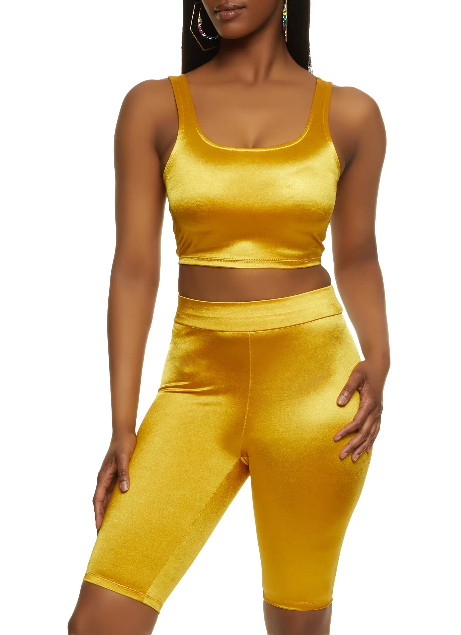 Solid Spandex Cropped Tank Top sold by Rainbow product image thumbnail 2