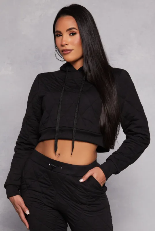 Quilted Cropped Hoodie sold by Rainbow