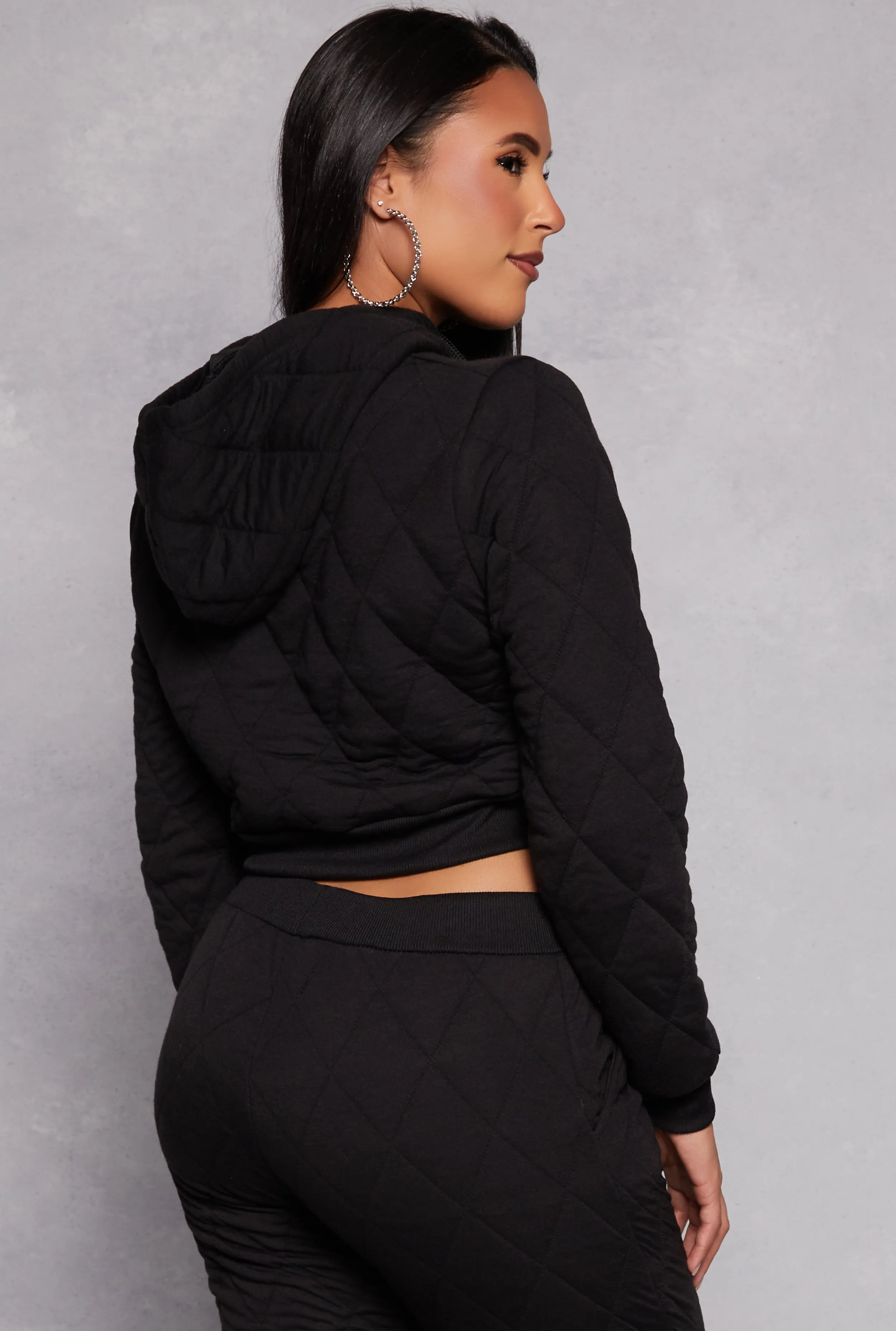 Quilted Cropped Hoodie sold by Rainbow product image thumbnail 3