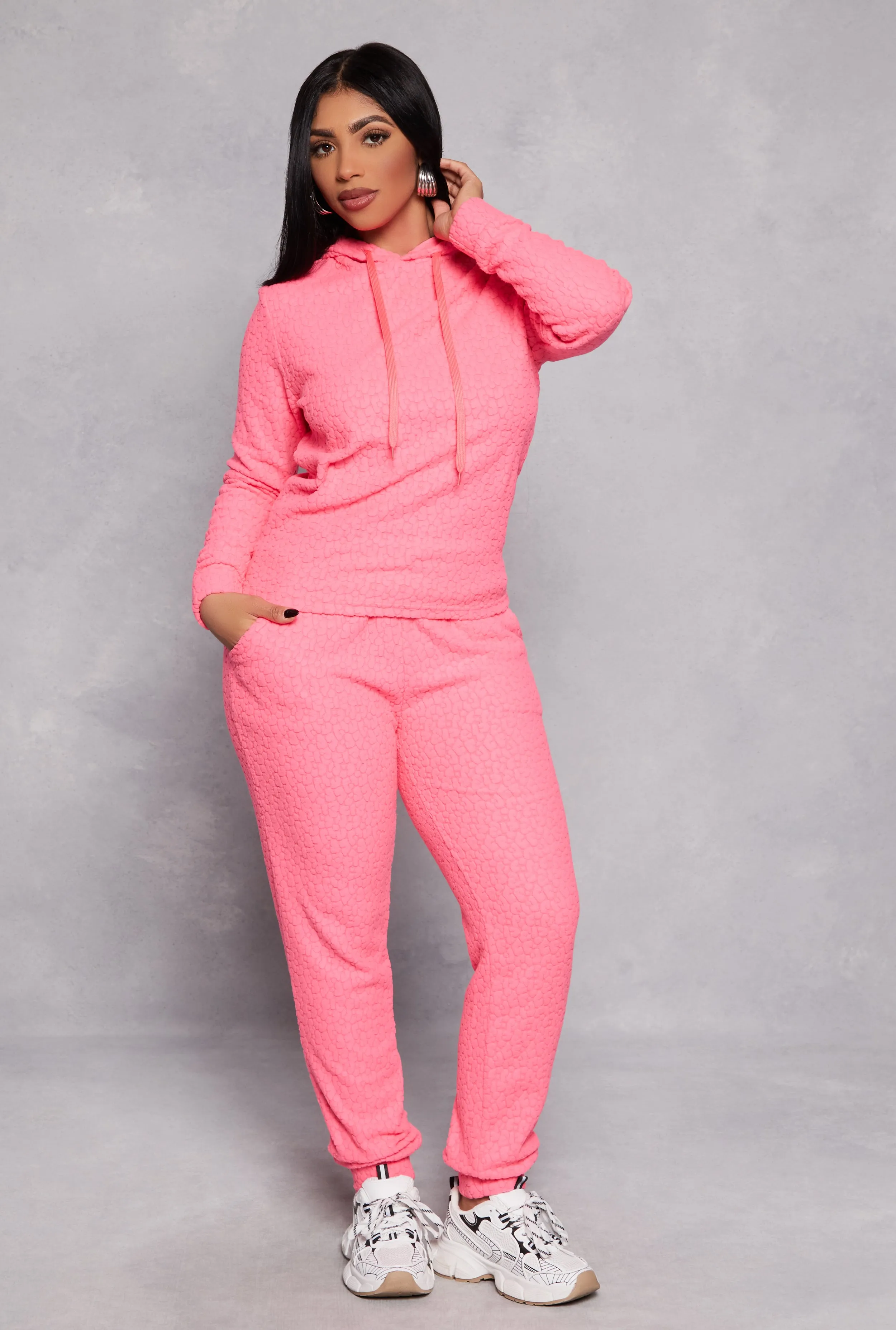 Leopard Textured Knit Hoodie sold by Rainbow product image thumbnail 2