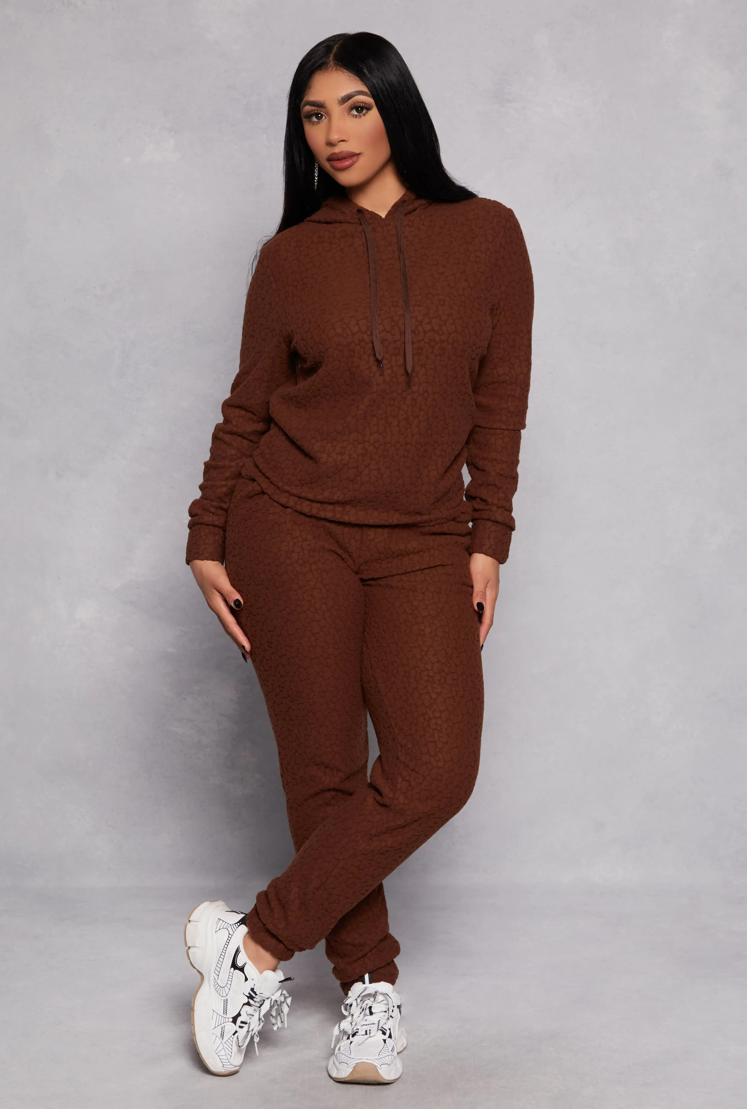 Leopard Textured Knit Hoodie sold by Rainbow product image thumbnail 2