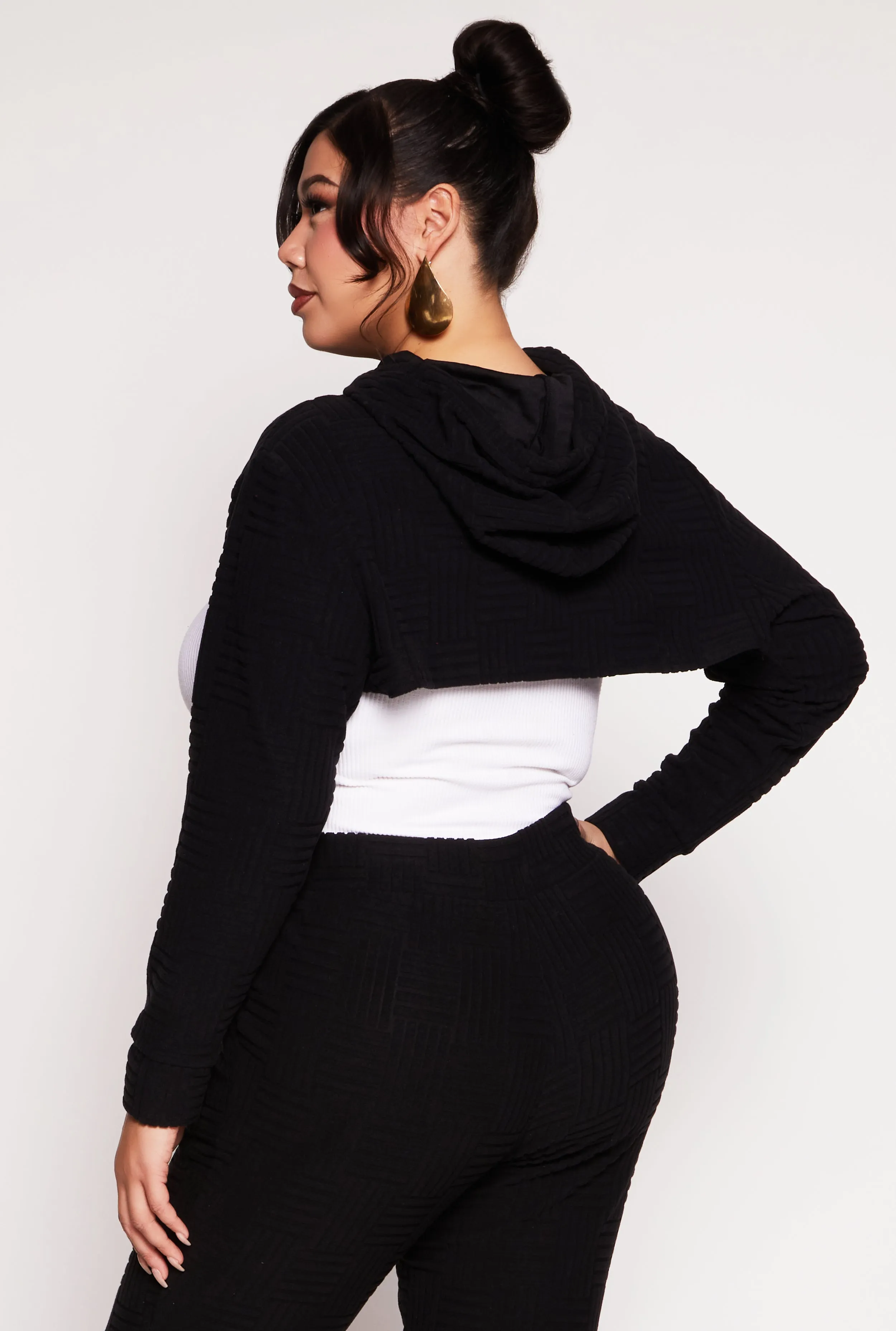 Plus Size Geometric Patterned Shrug Sweatshirt sold by Rainbow product image thumbnail 3