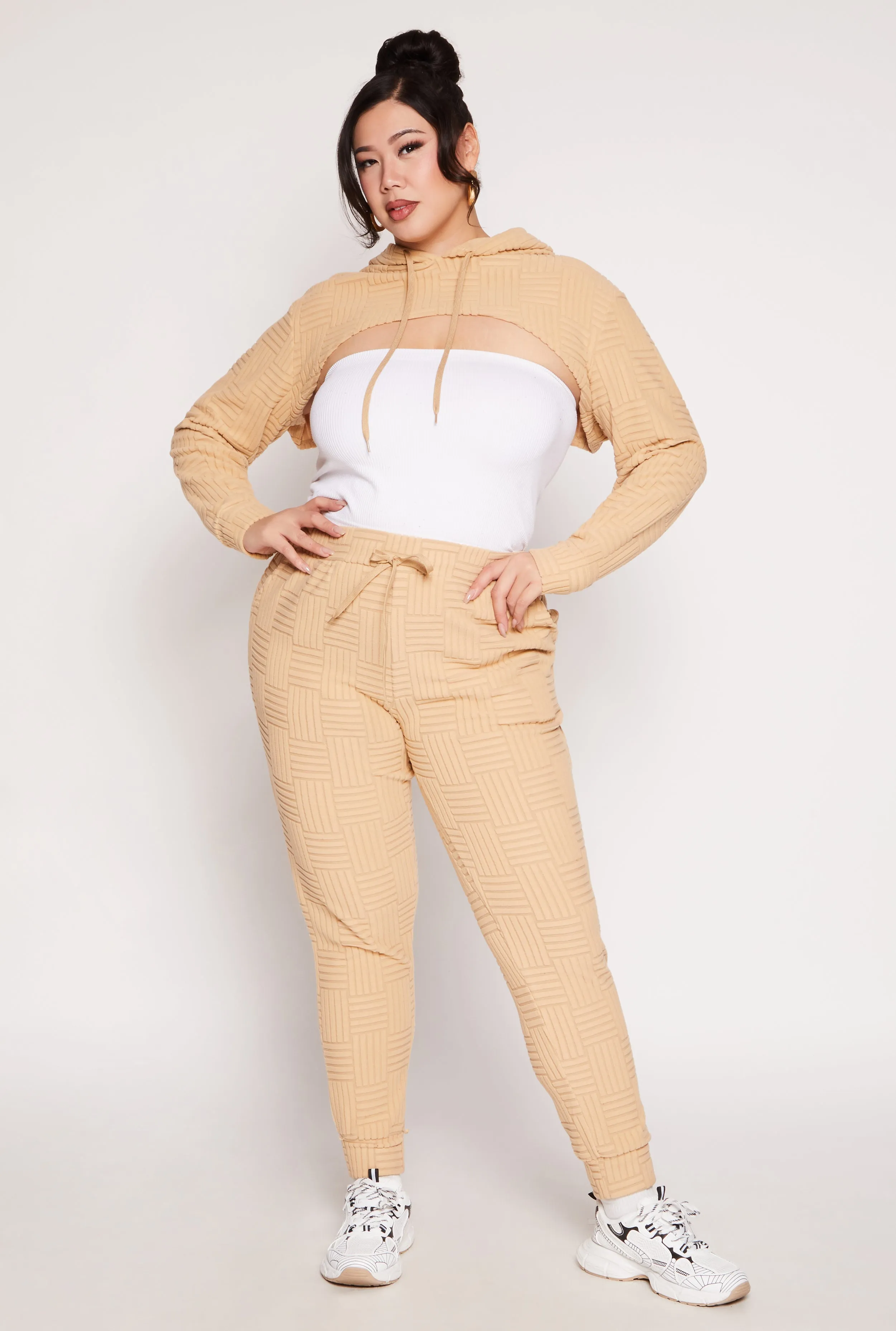 Plus Size Geometric Patterned Shrug Sweatshirt sold by Rainbow product image thumbnail 2