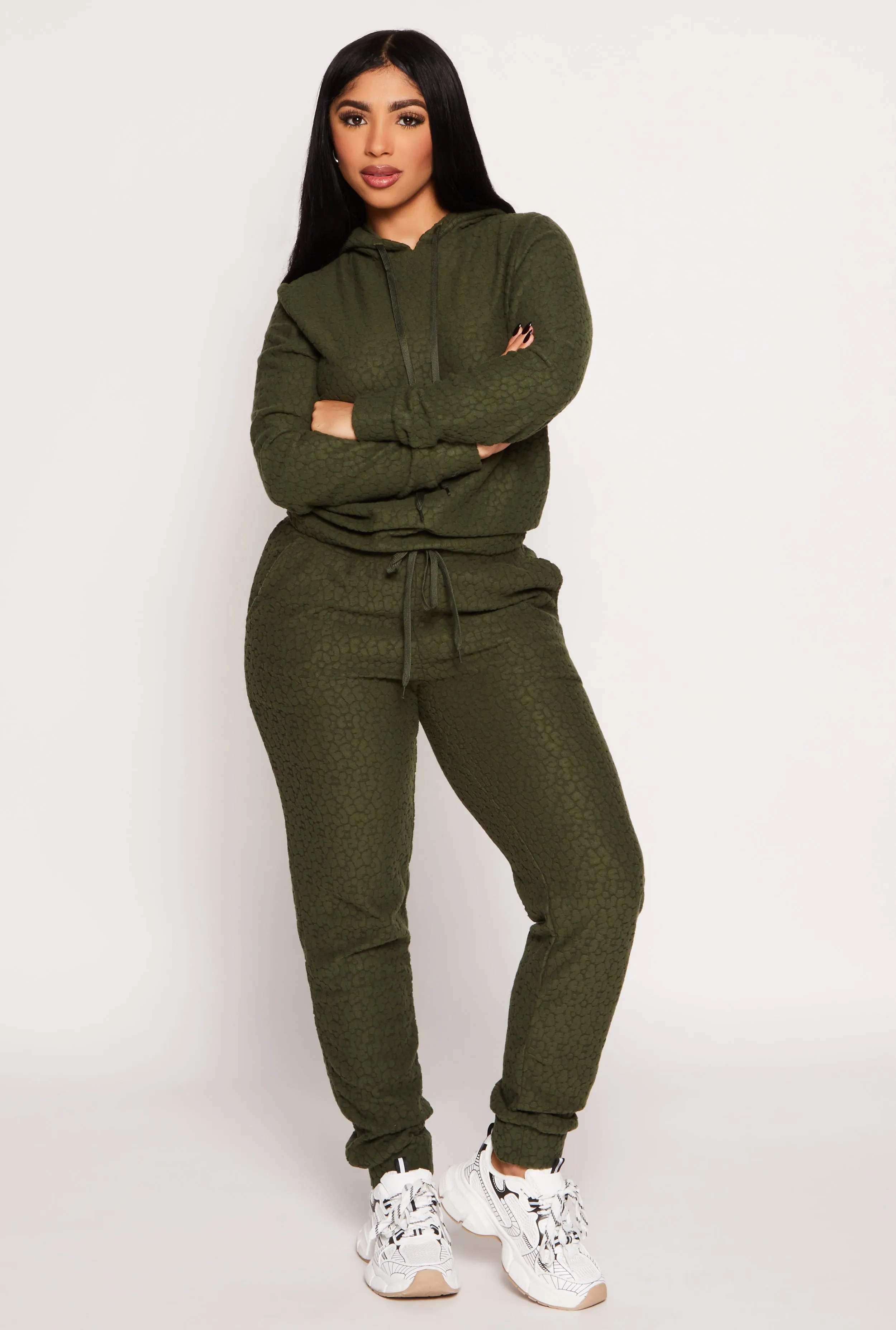 Leopard Textured Knit Joggers sold by Rainbow