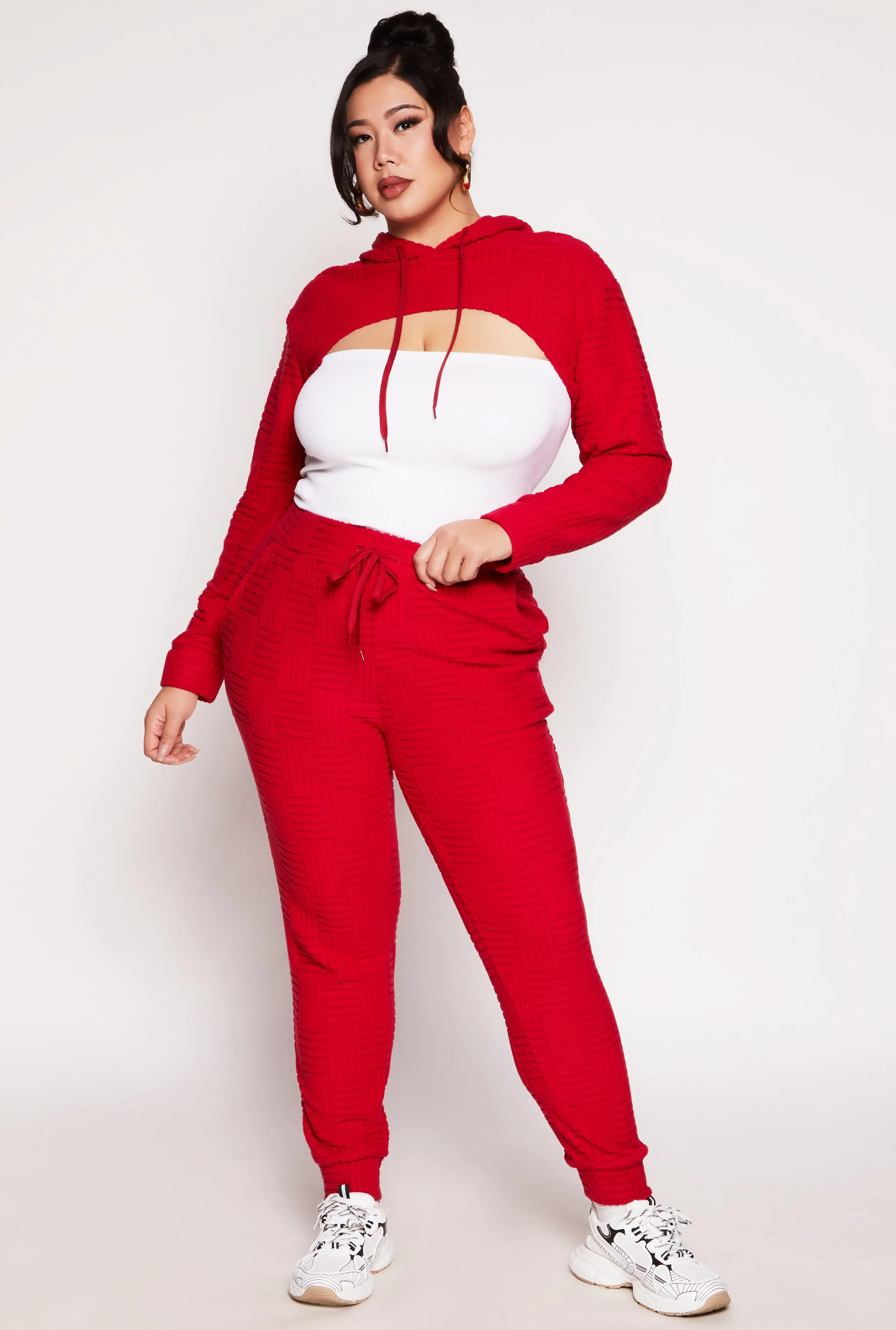 Plus Size Geometric Patterned Shrug Sweatshirt sold by Rainbow product image thumbnail 2