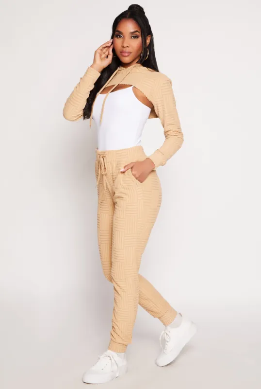 Geometric Embossed Joggers sold by Rainbow