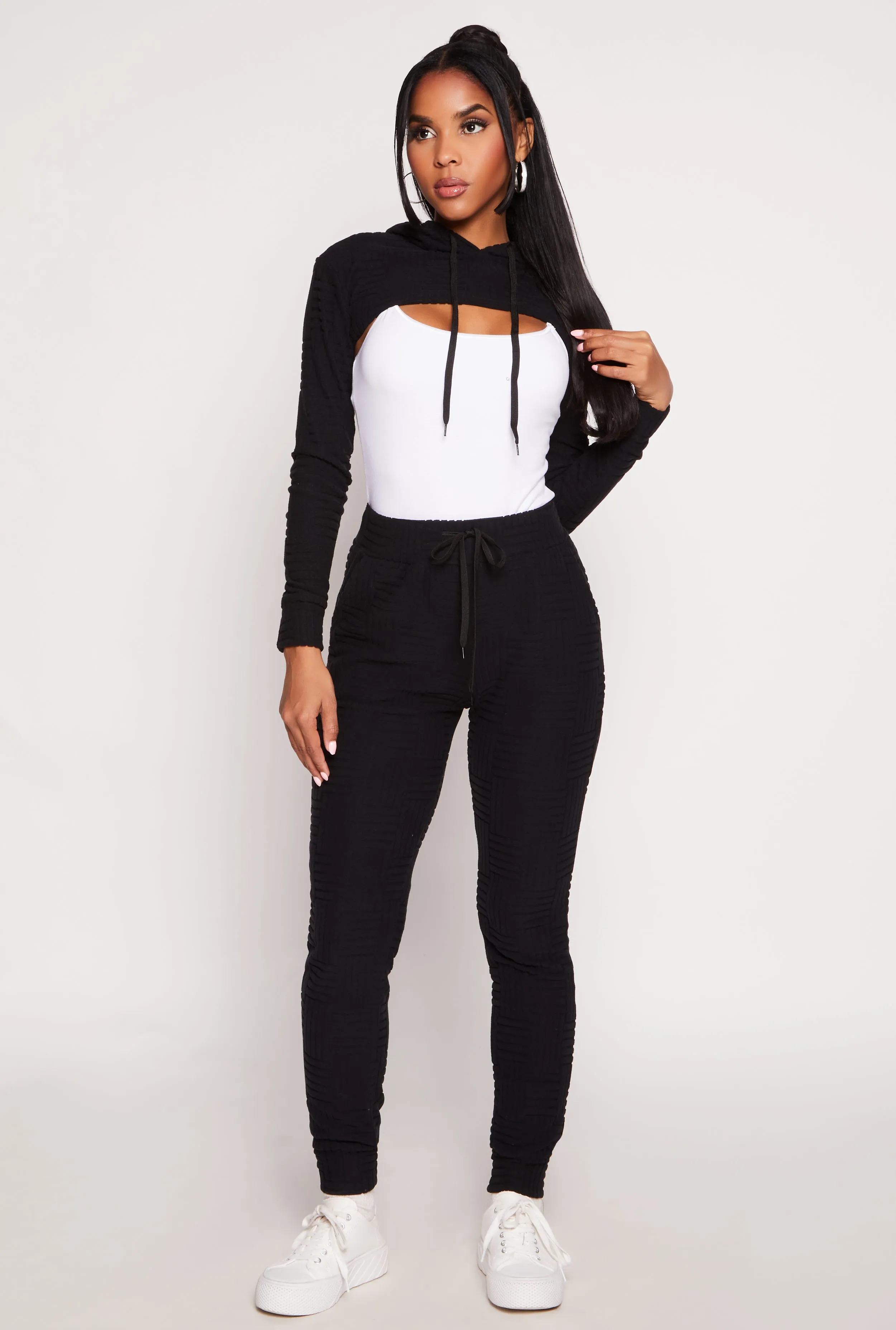 Geometric Patterned Shrug Sweatshirt sold by Rainbow product image thumbnail 2