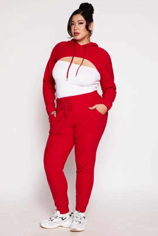 Plus Size Geometric Patterned Joggers sold by Rainbow