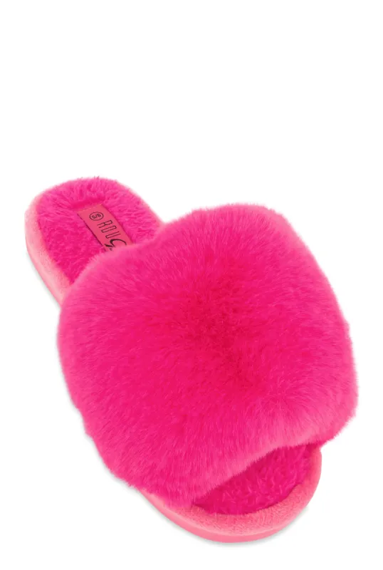 Faux Fur Slide Sandals sold by Rainbow