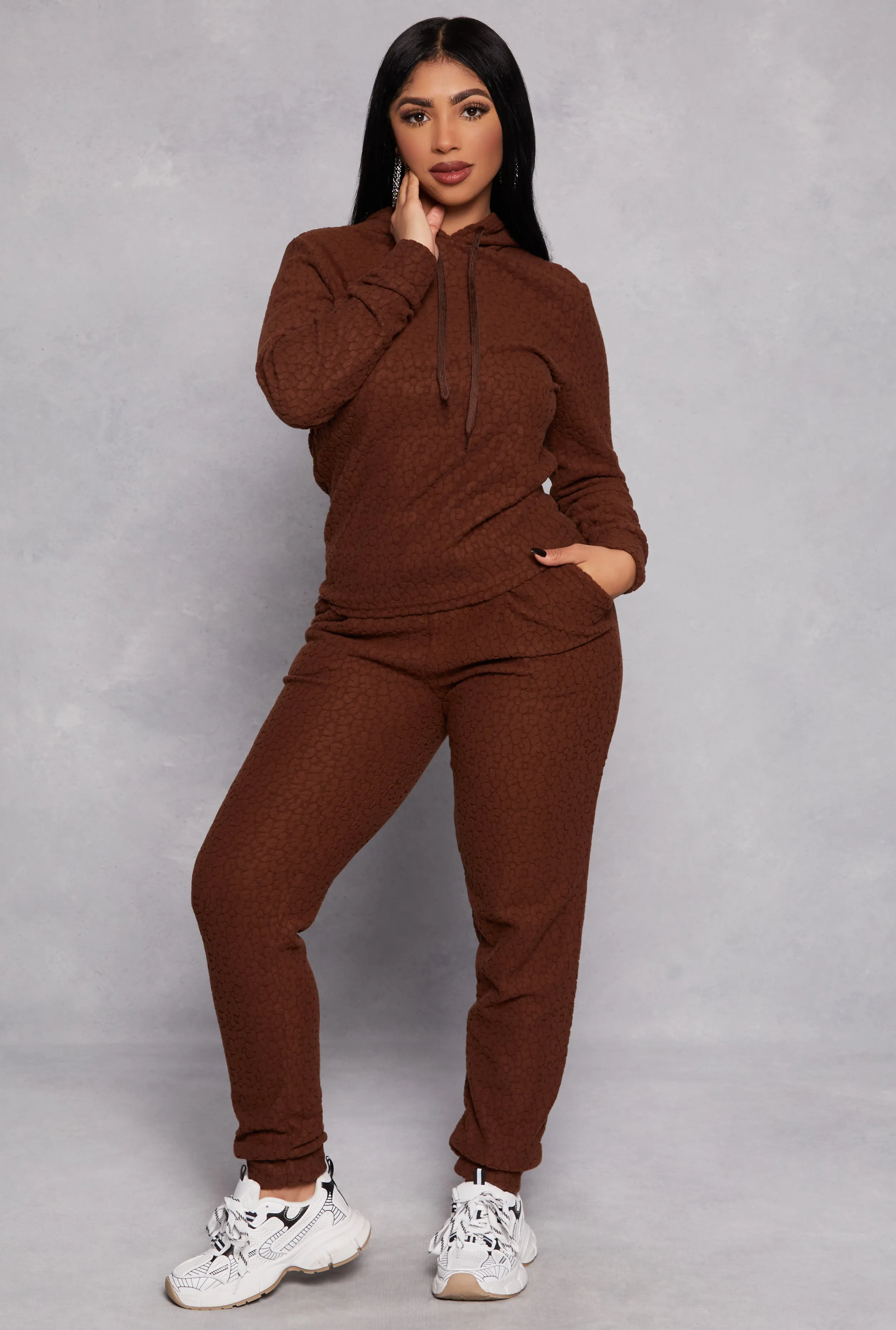 Leopard Textured Knit Joggers sold by Rainbow