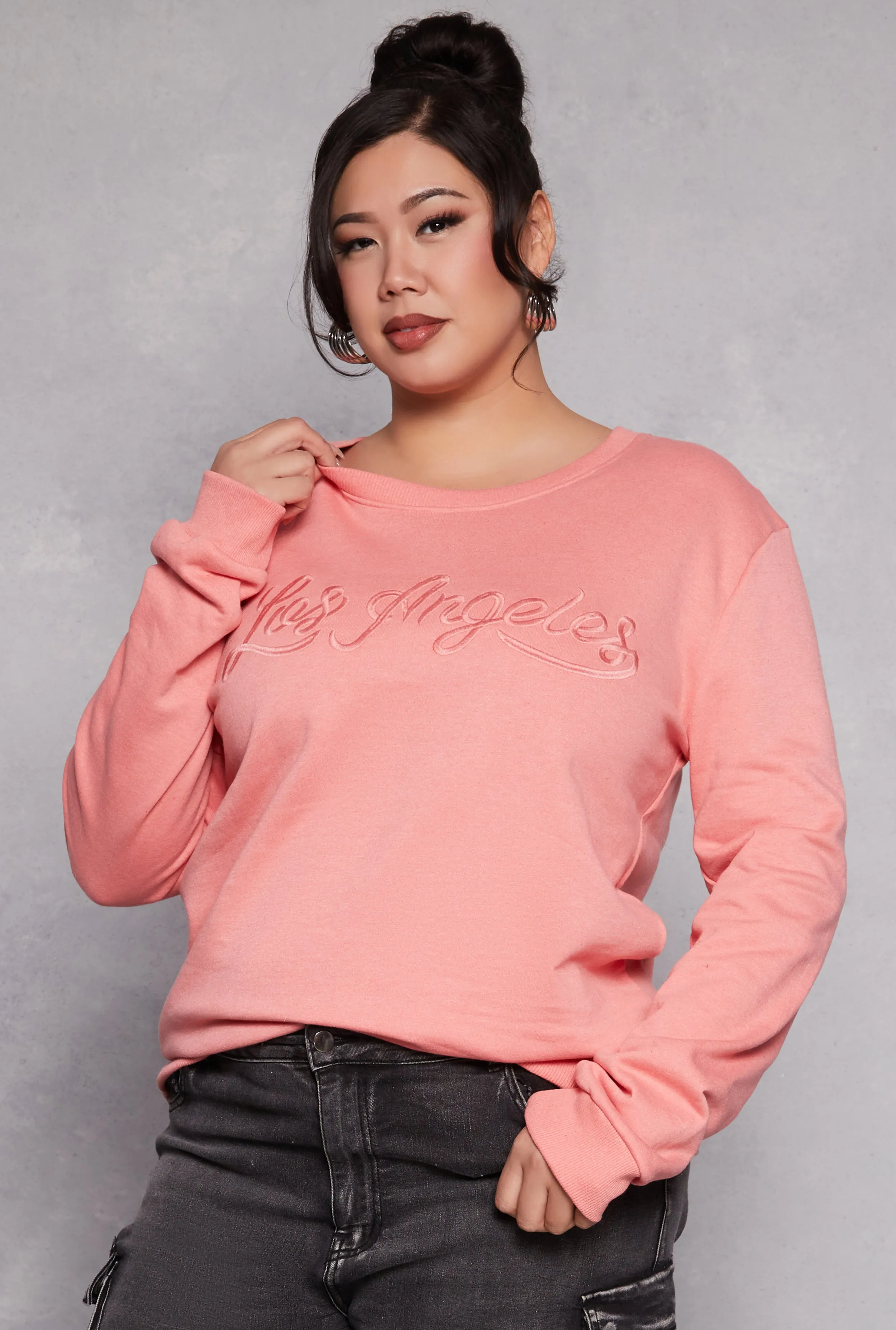 Plus Size Los Angeles Pullover Sweatshirt sold by Rainbow