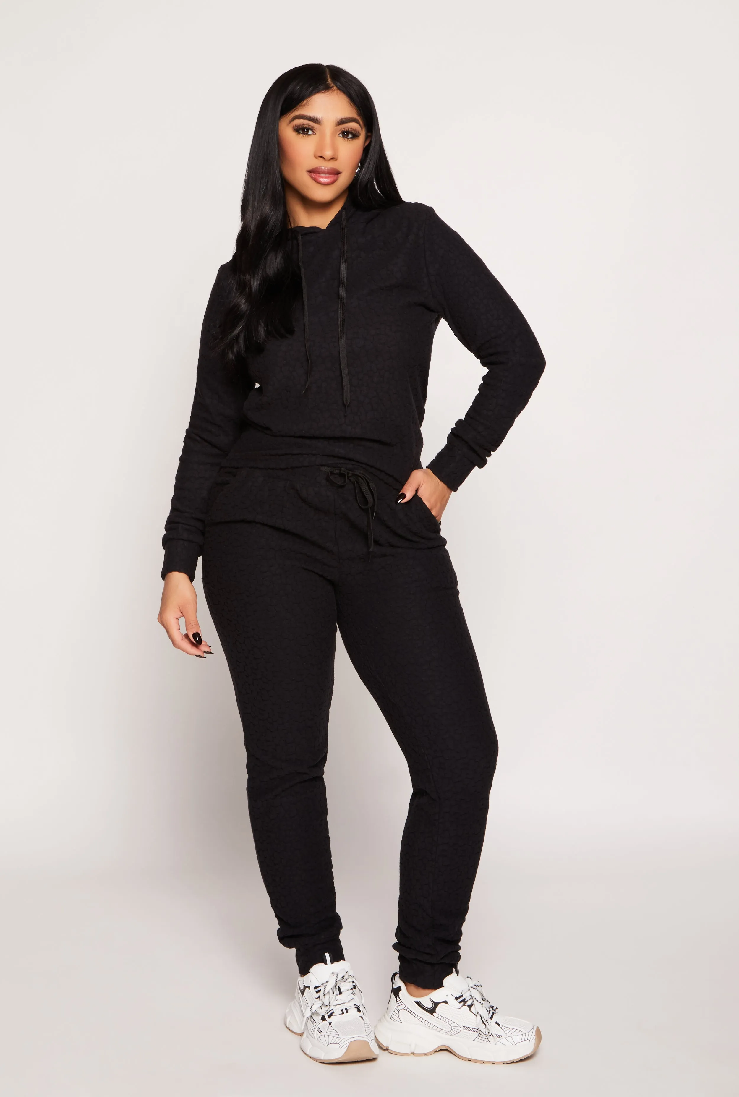 Leopard Textured Knit Joggers sold by Rainbow