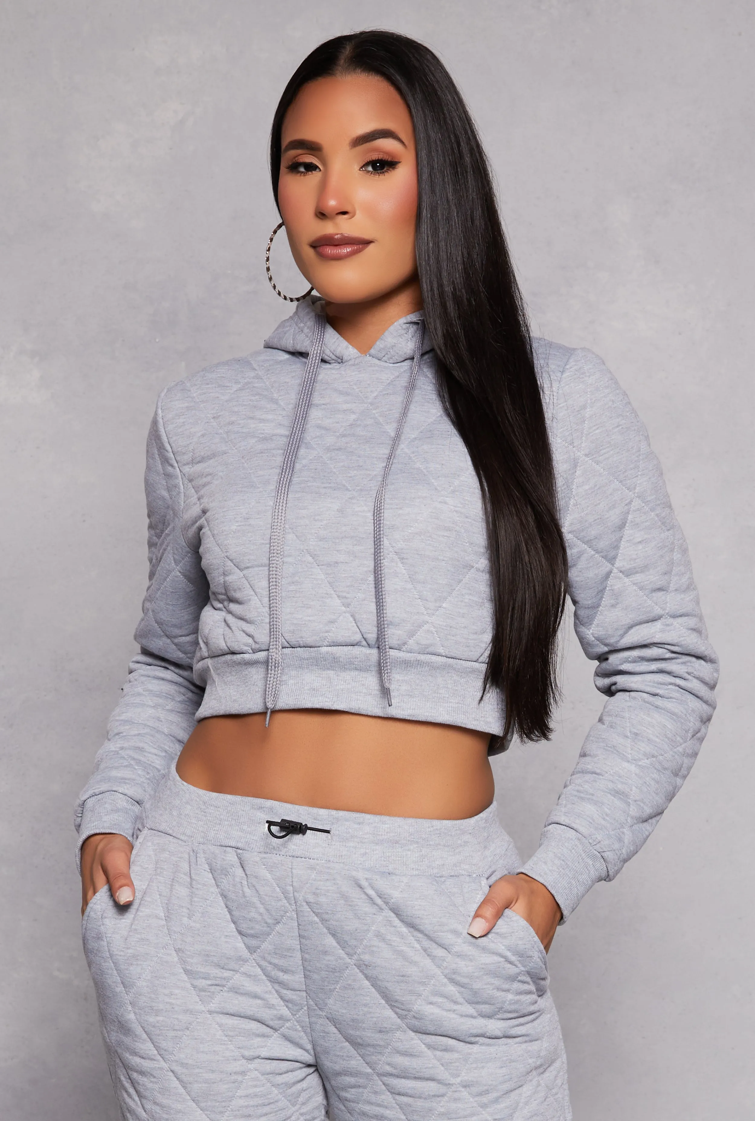 Quilted Cropped Hoodie sold by Rainbow