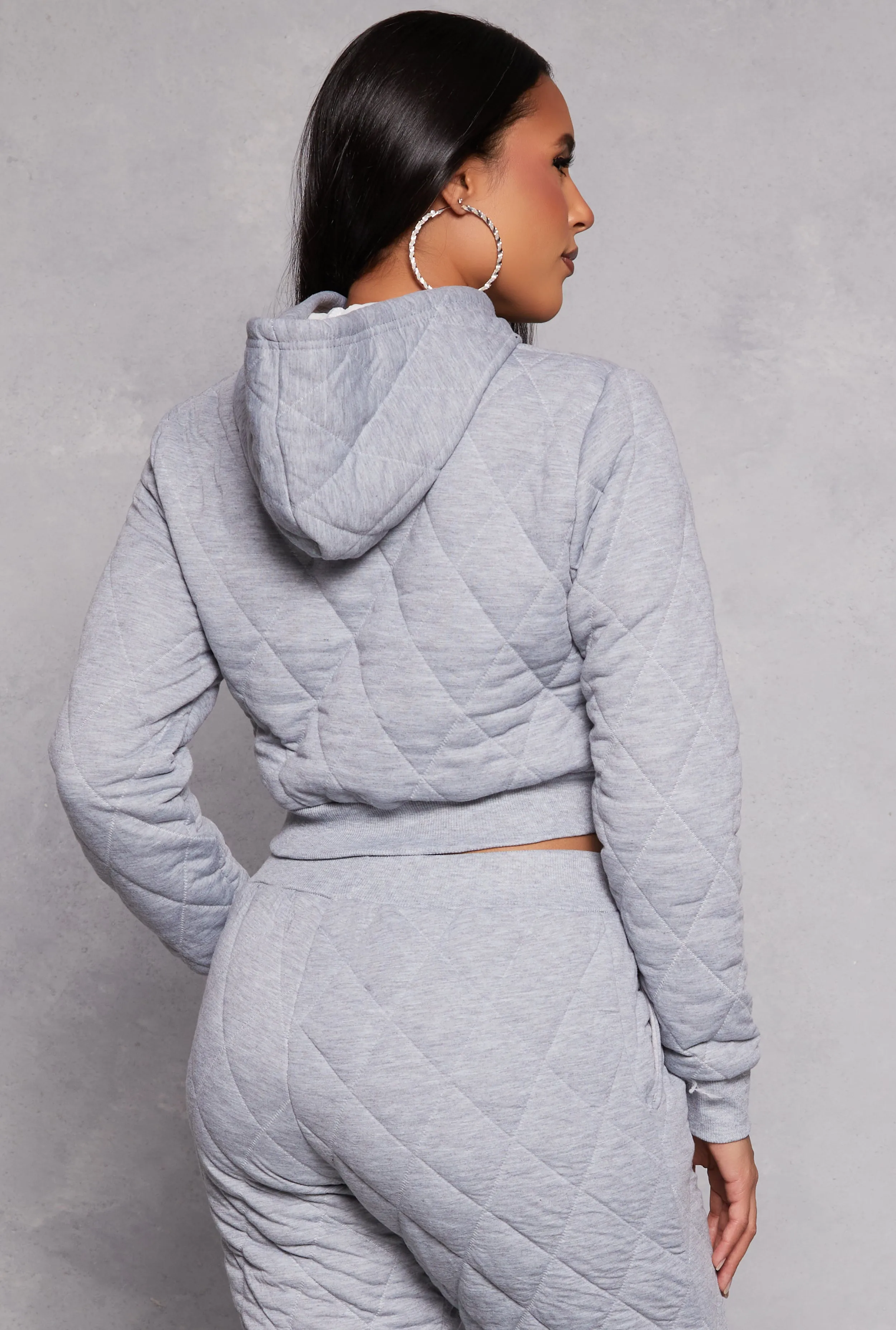 Quilted Cropped Hoodie sold by Rainbow product image thumbnail 3