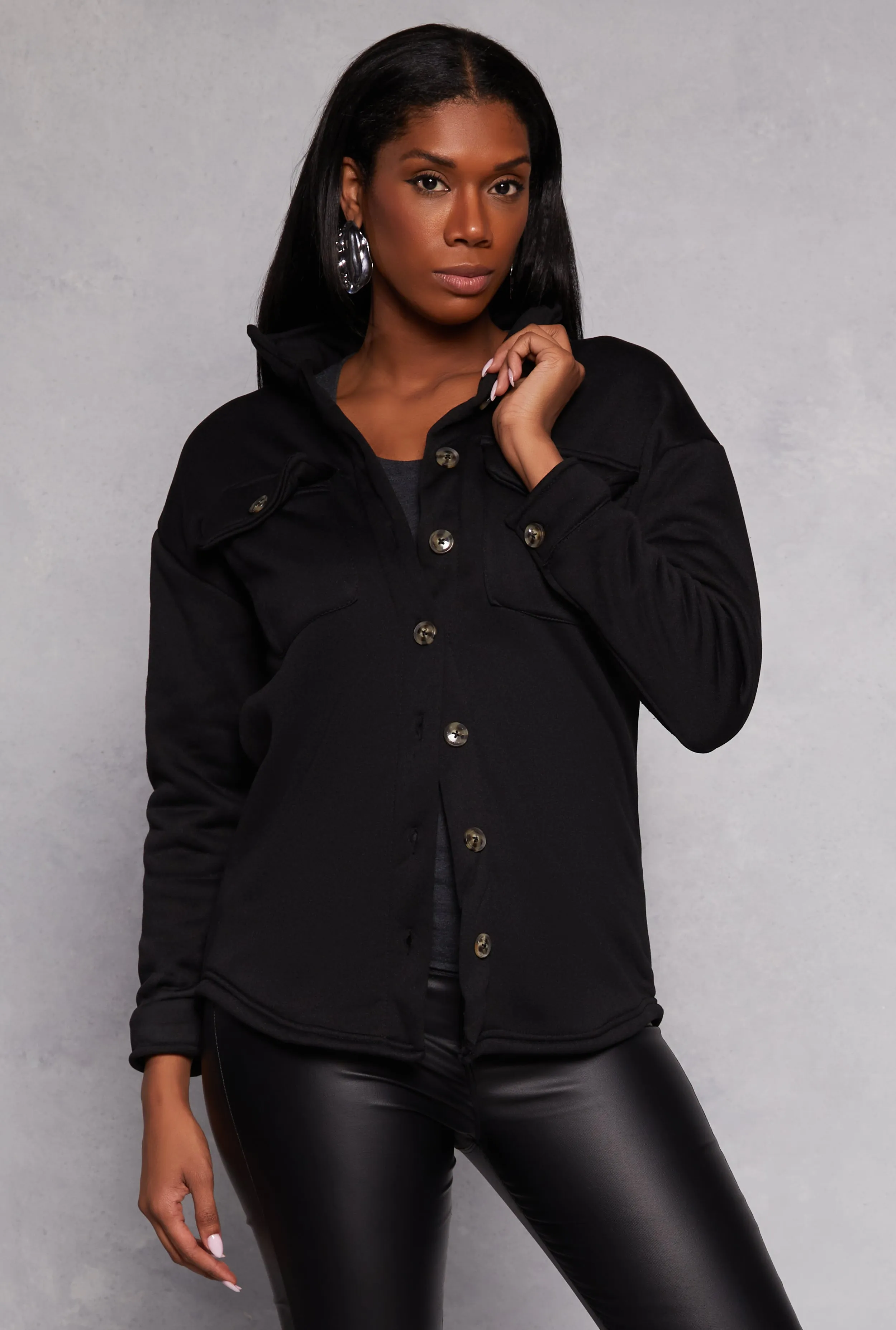 Sherpa Lined Shacket sold by Rainbow
