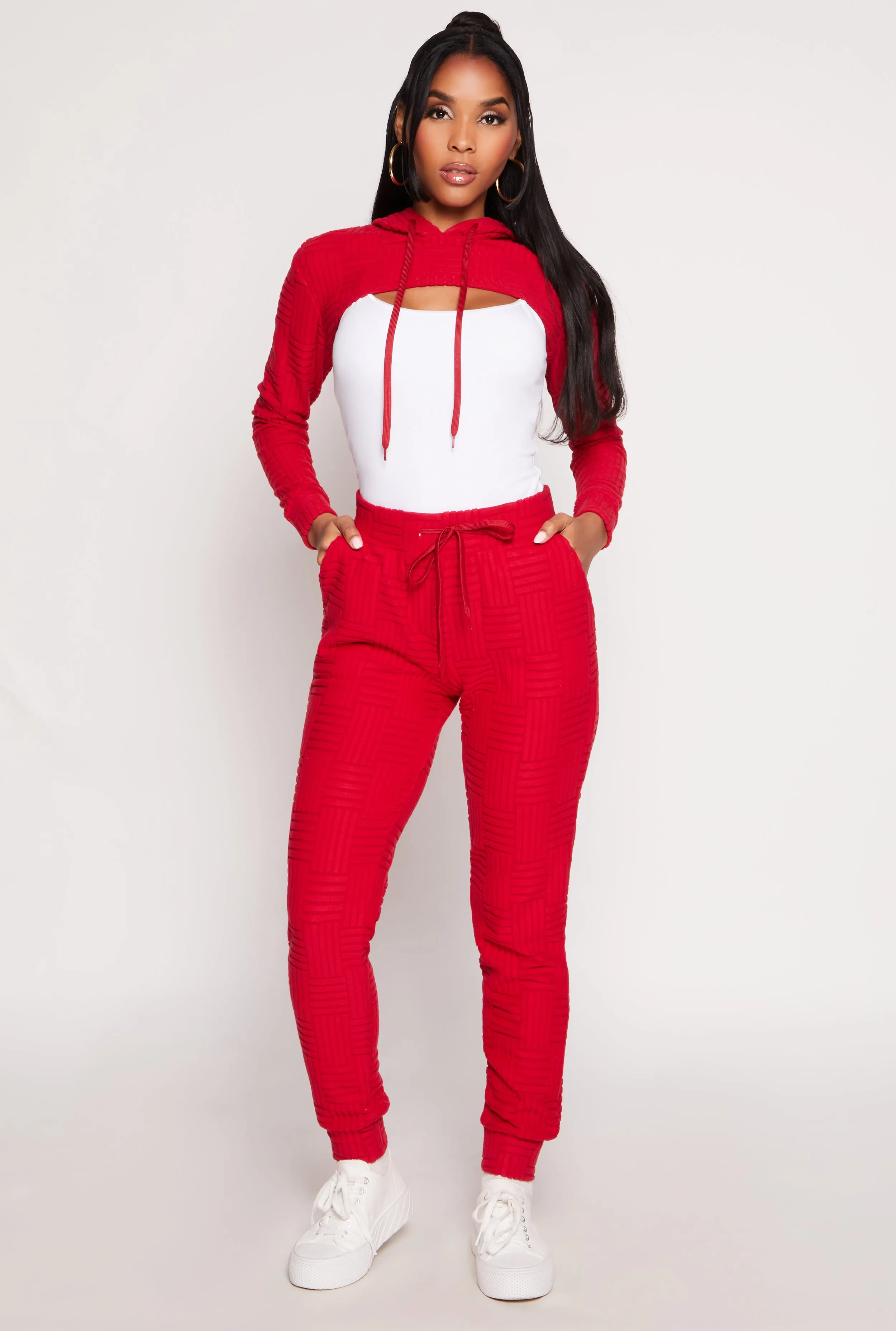 Geometric Embossed Joggers sold by Rainbow