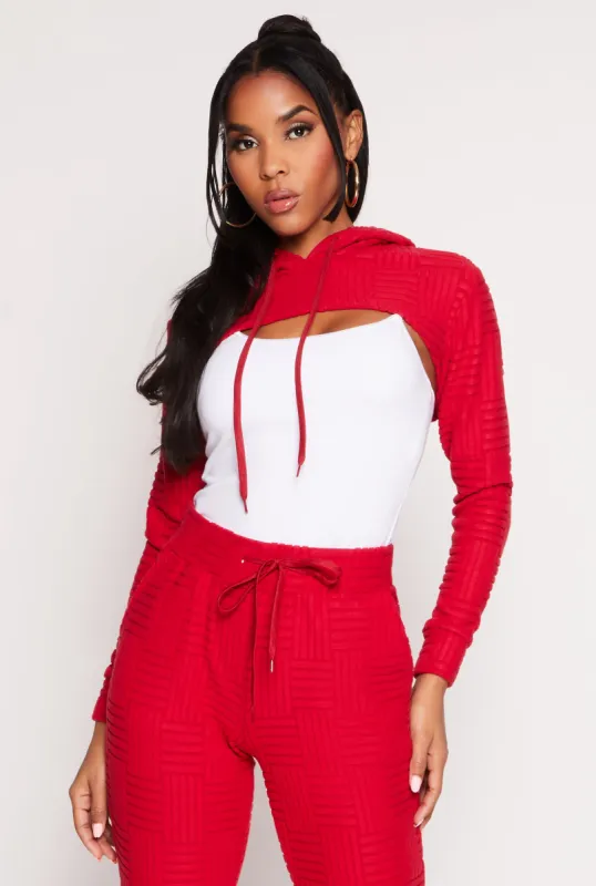 Geometric Patterned Shrug Sweatshirt sold by Rainbow