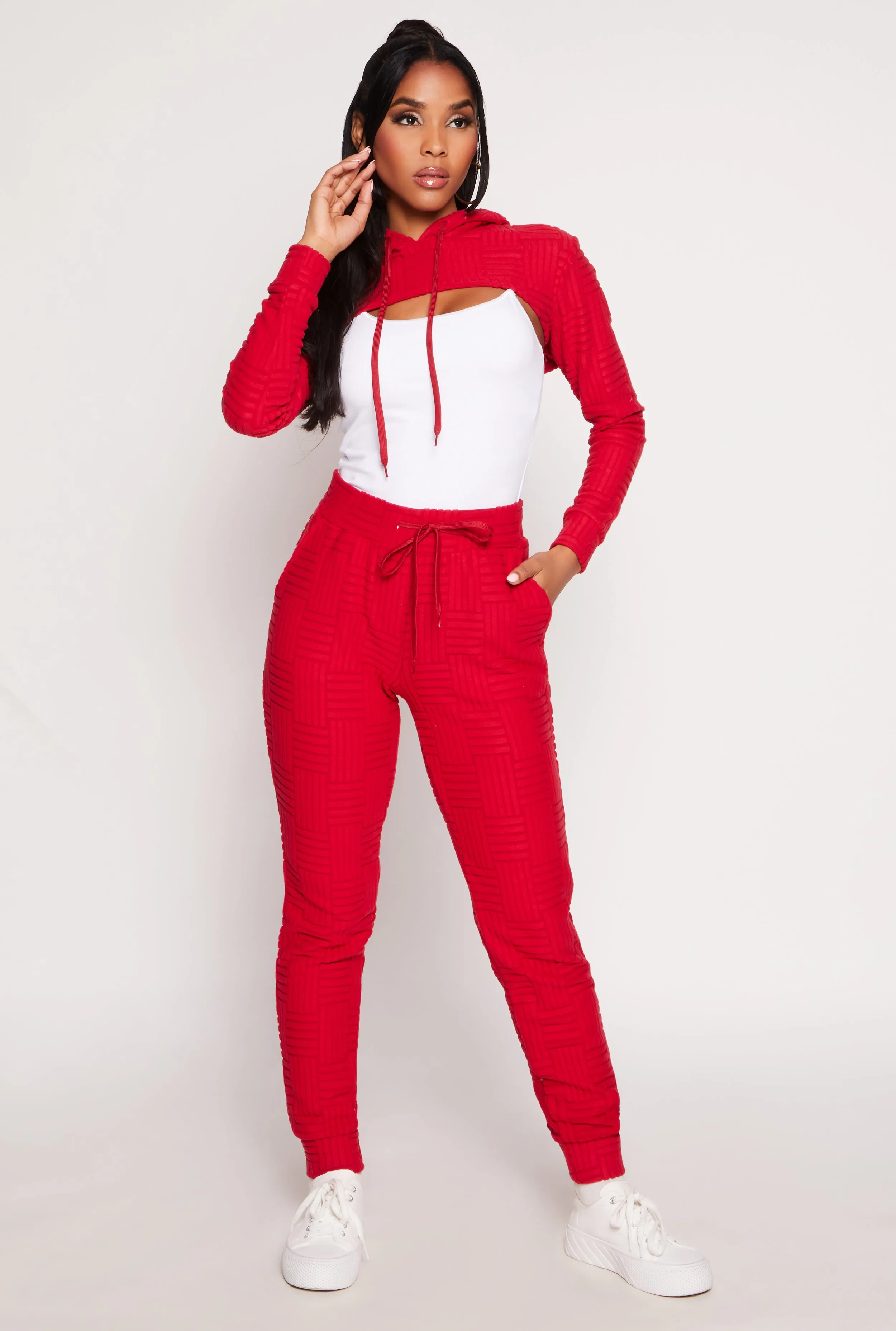 Geometric Patterned Shrug Sweatshirt sold by Rainbow product image thumbnail 2