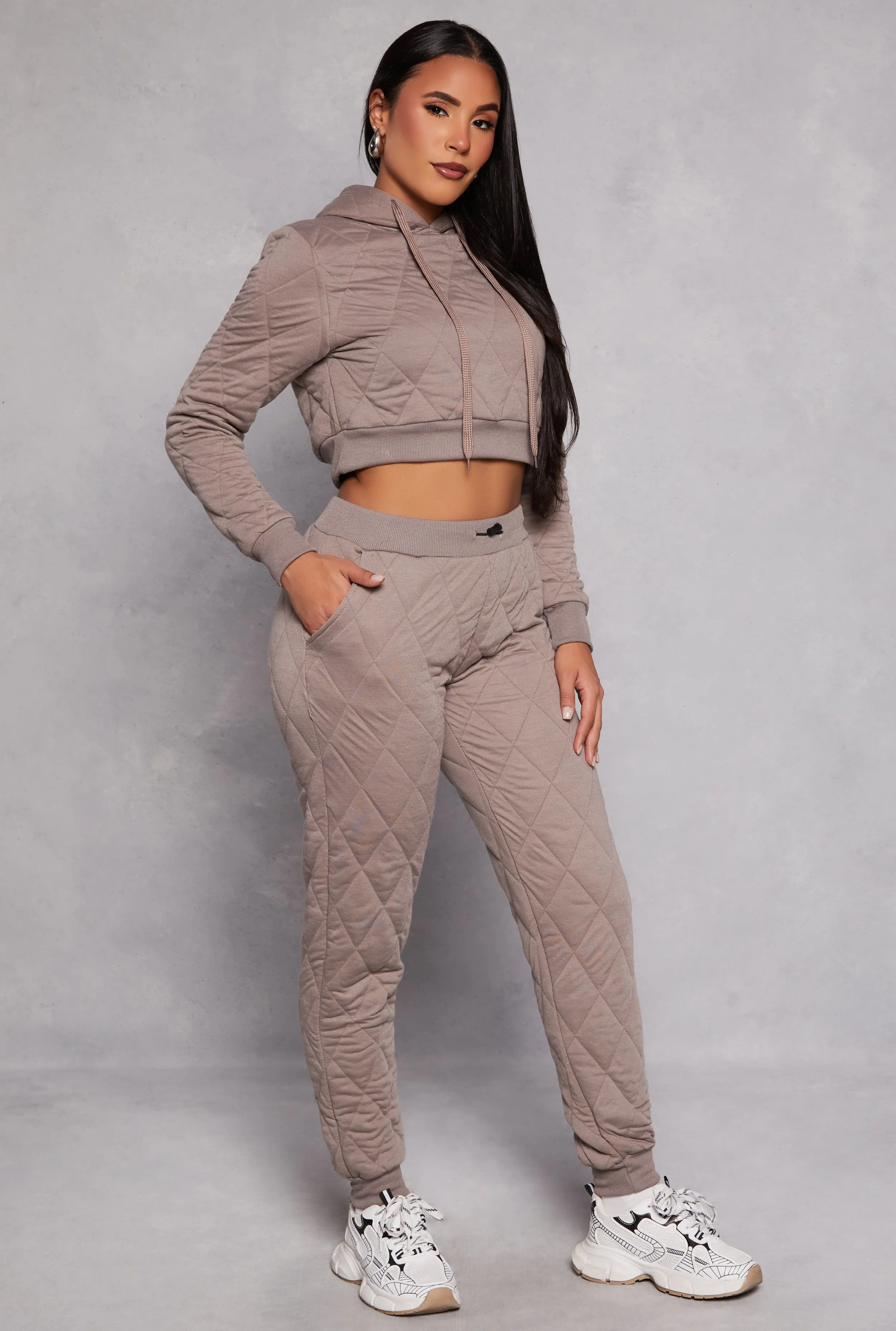 Quilted Toggle Drawstring Joggers sold by Rainbow