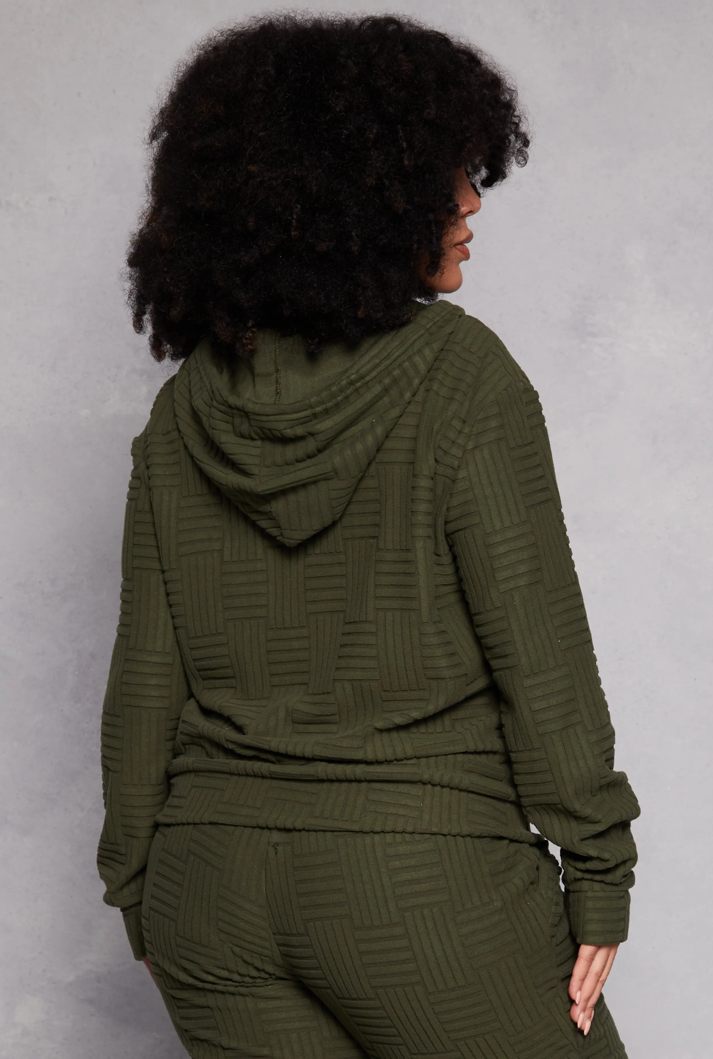 Plus Size Textured Knit Hooded Sweatshirt sold by Rainbow product image thumbnail 3