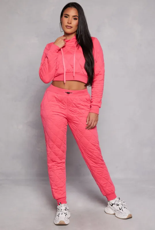 Quilted Toggle Drawstring Joggers sold by Rainbow