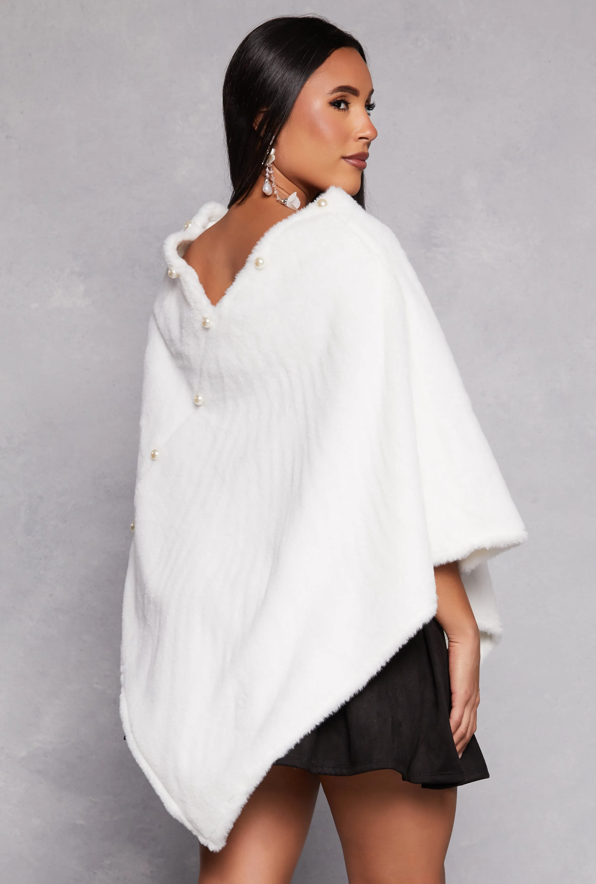 Faux Pearl Trim Poncho sold by Rainbow product image thumbnail 3