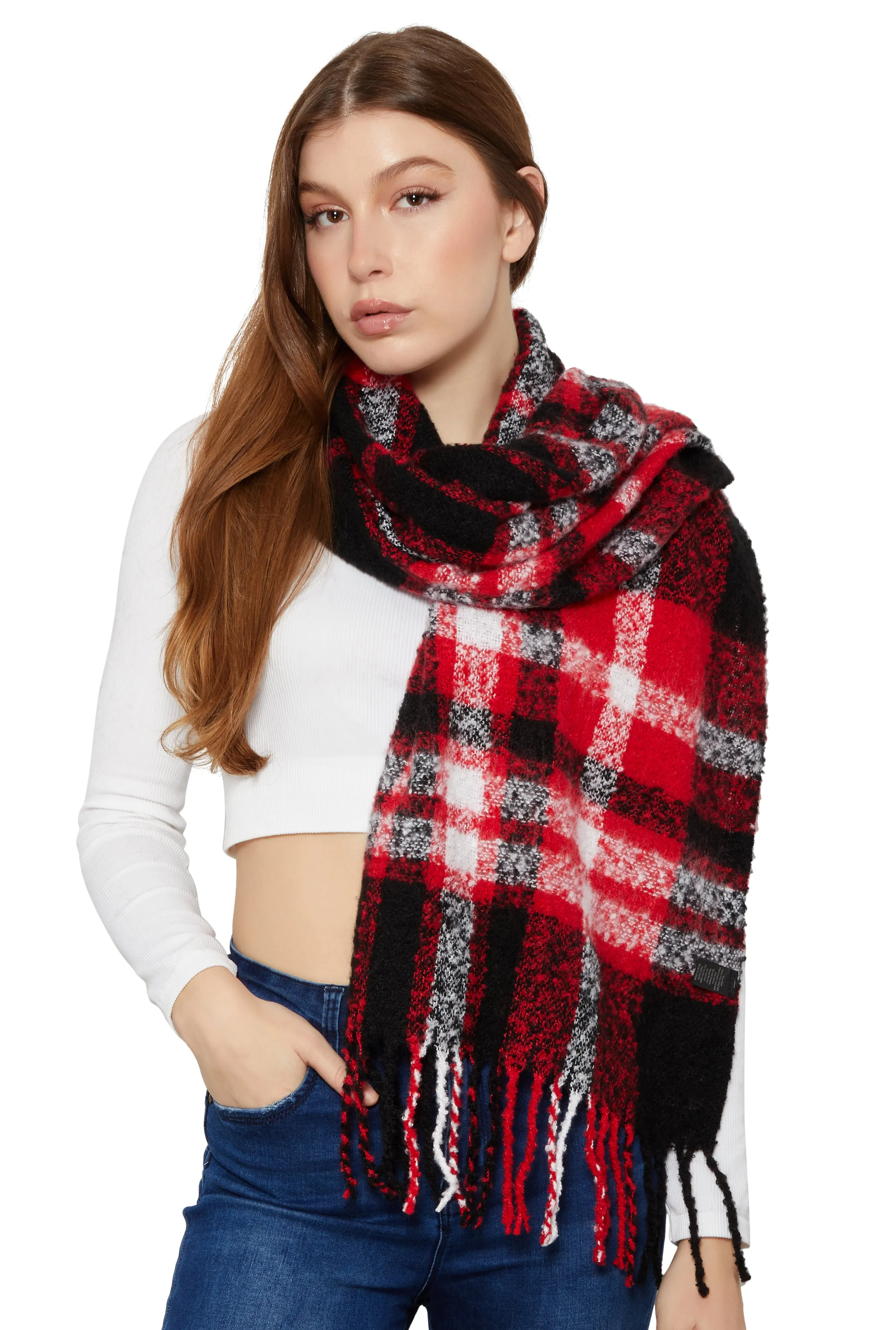 Boucle Plaid Scarf sold by Rainbow