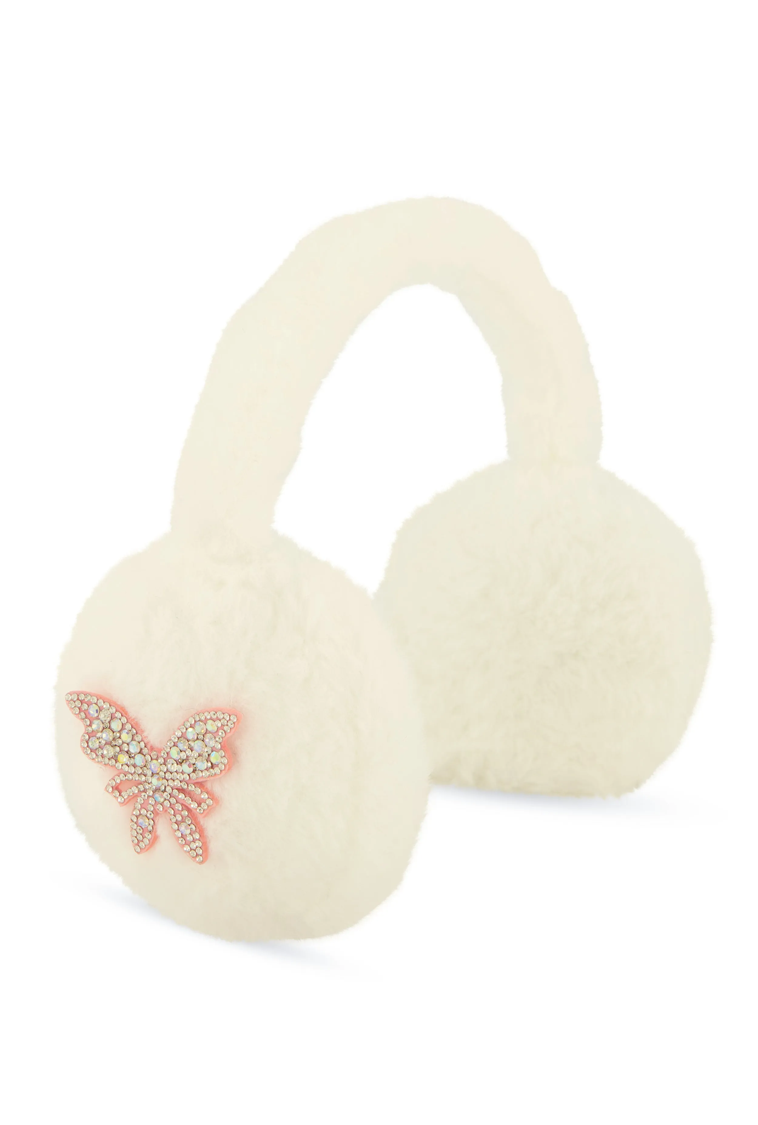 Rhinestone Butterfly Faux Fur Earmuffs sold by Rainbow product image thumbnail 3