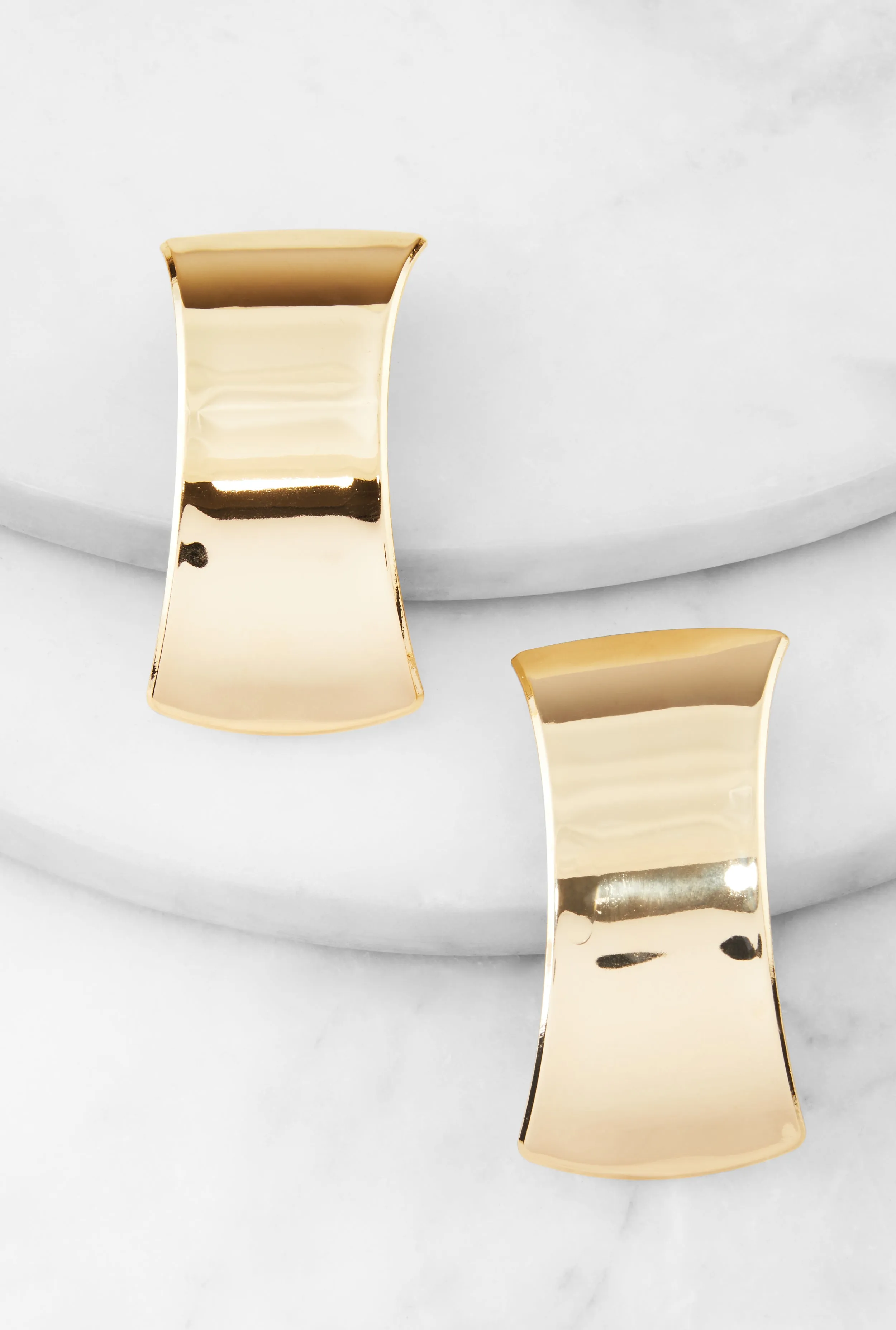 Curved Metallic Drop Earrings sold by Rainbow product image thumbnail 2