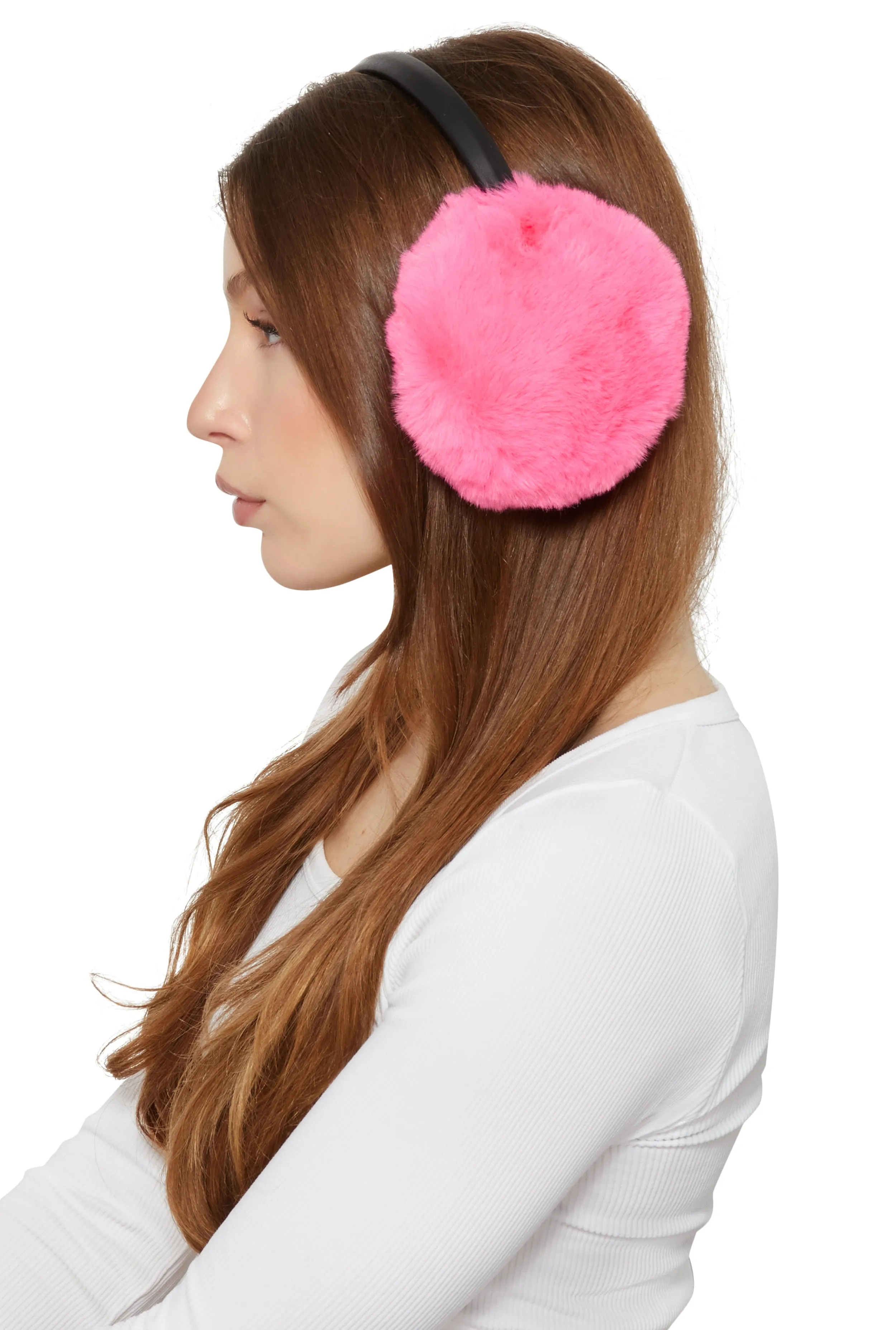 Faux Leather Band Faux Fur Earmuffs sold by Rainbow product image thumbnail 2
