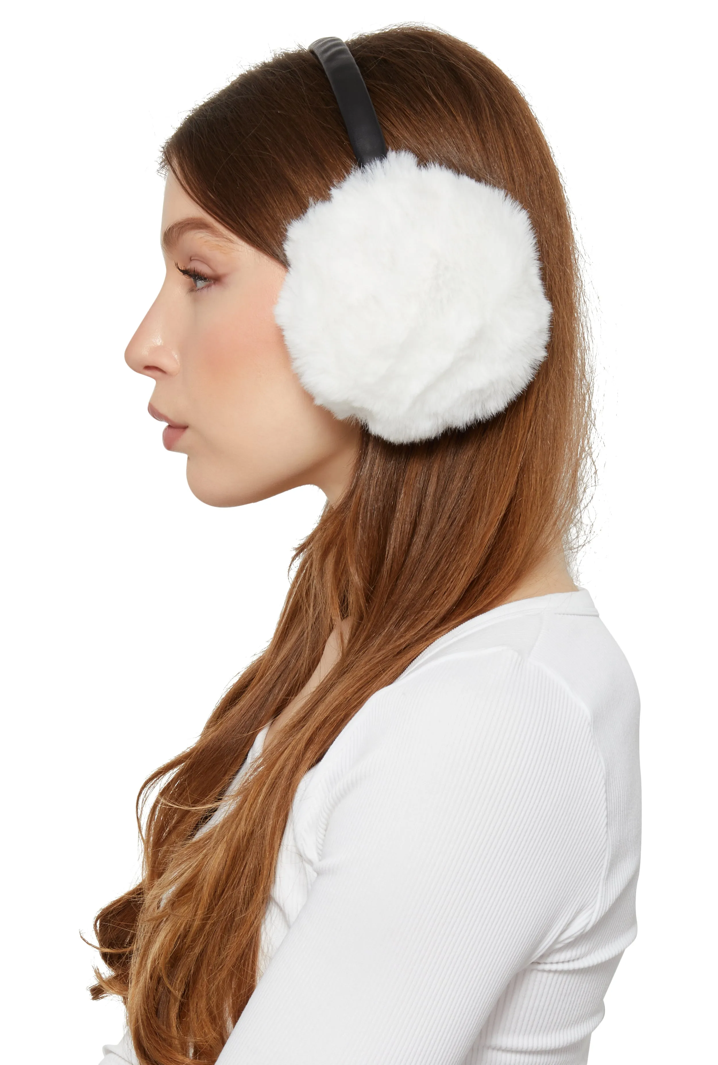 Faux Leather Band Faux Fur Earmuffs sold by Rainbow product image thumbnail 2