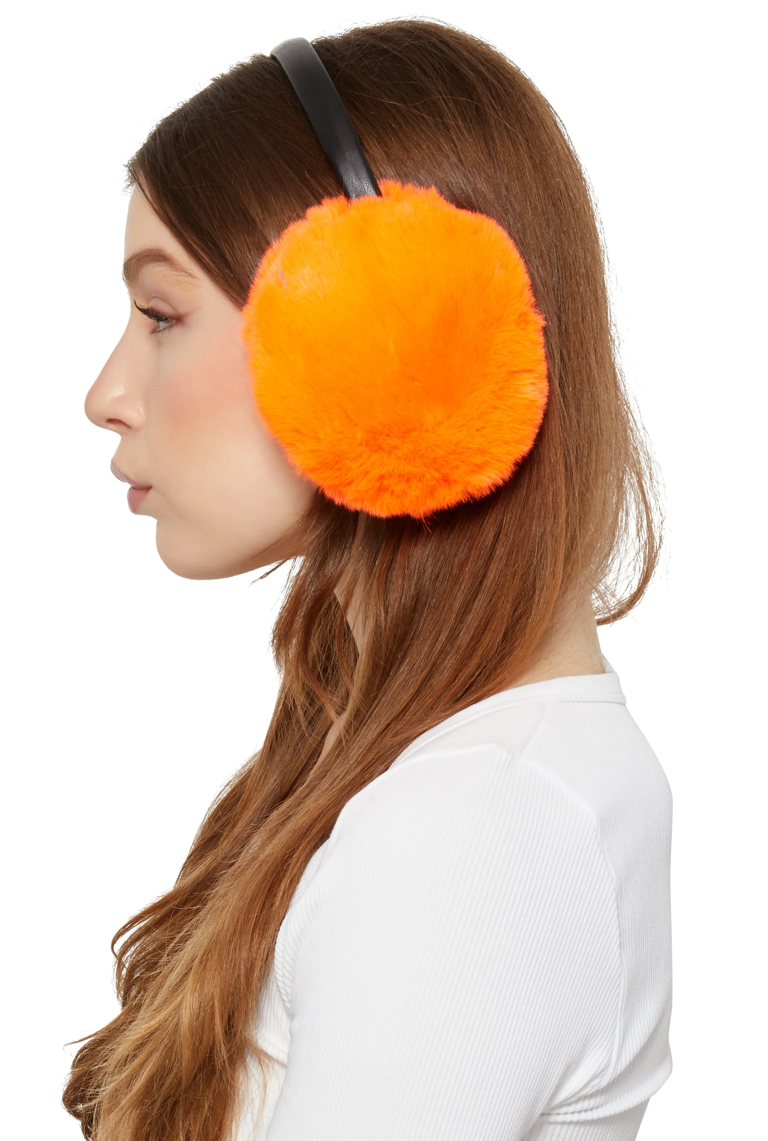 Faux Leather Band Faux Fur Earmuffs sold by Rainbow product image thumbnail 2