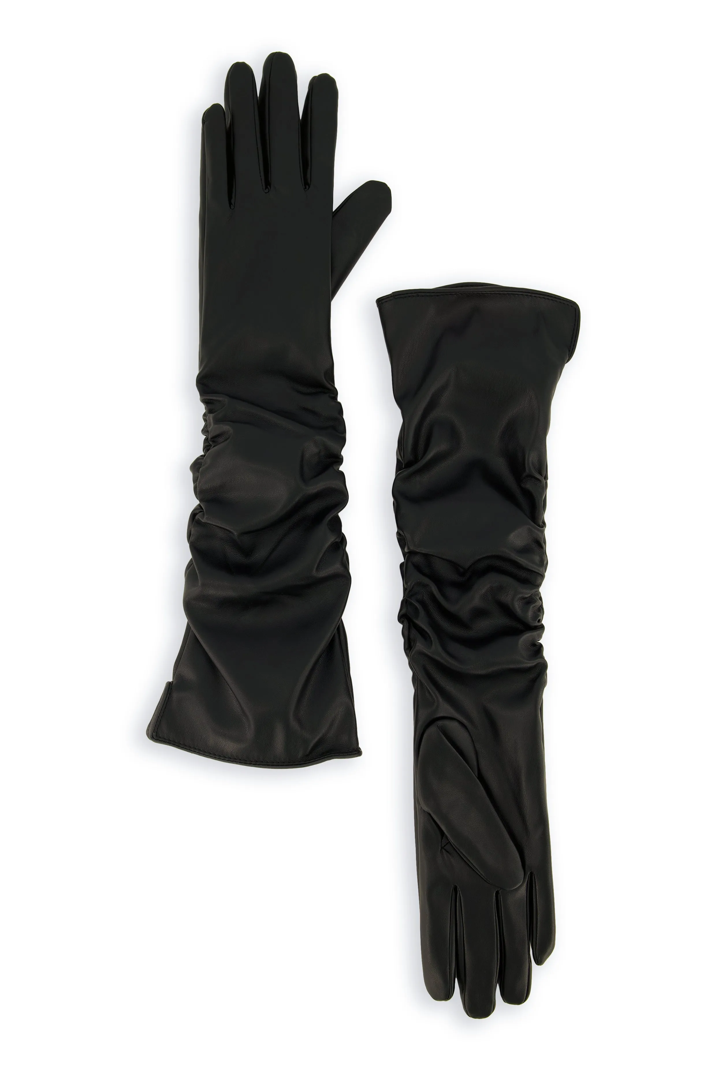 Faux Leather Ruched Gloves sold by Rainbow product image thumbnail 2