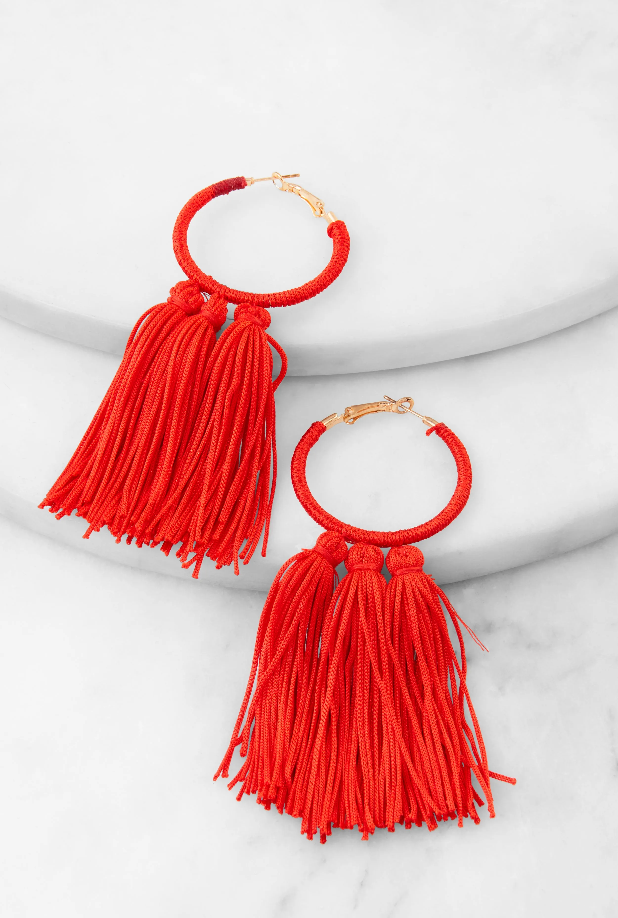 Tassel Hoop Earrings sold by Rainbow product image thumbnail 2