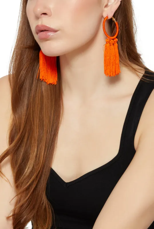 Tassel Hoop Earrings sold by Rainbow