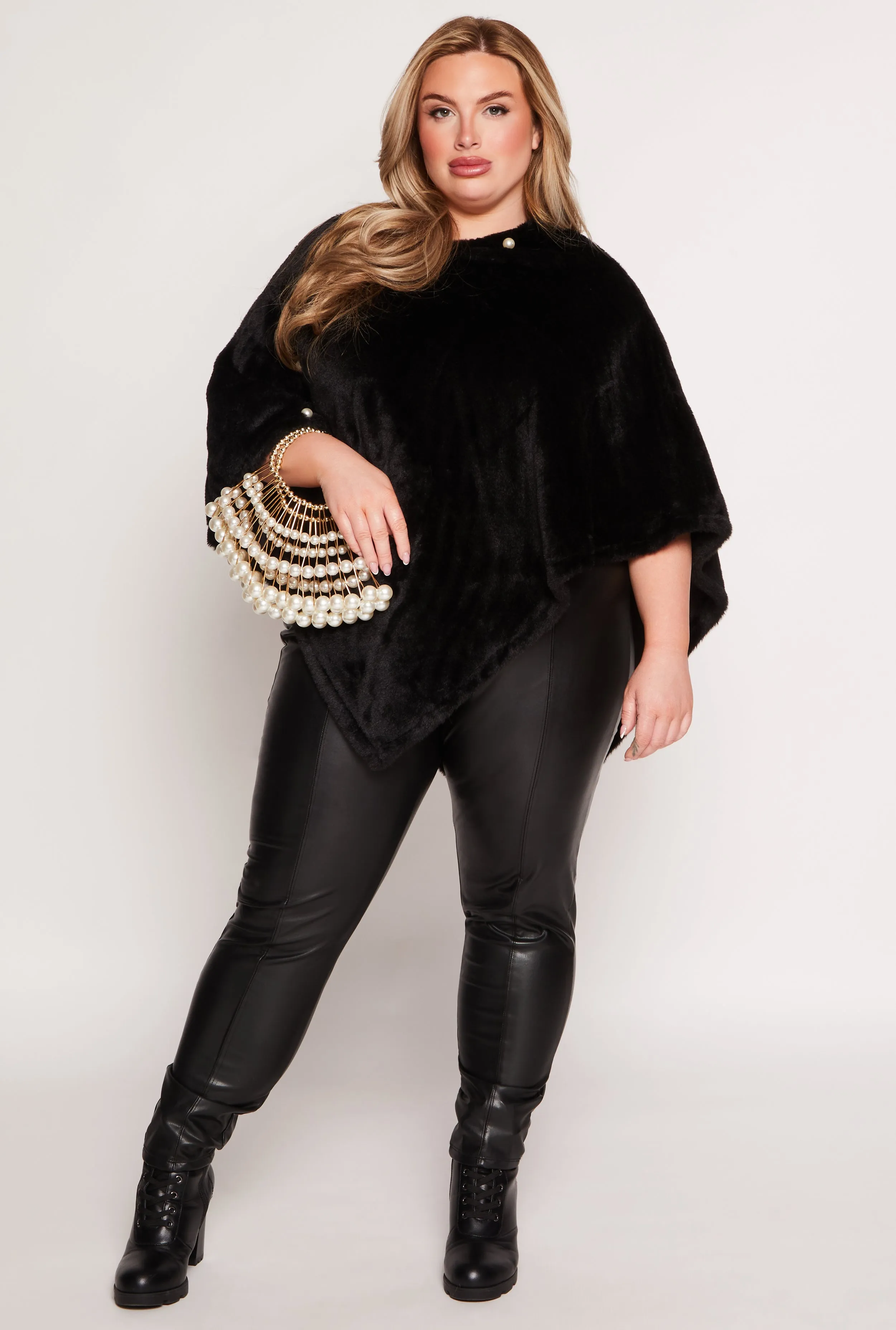 Faux Pearl Trim Poncho sold by Rainbow product image thumbnail 2