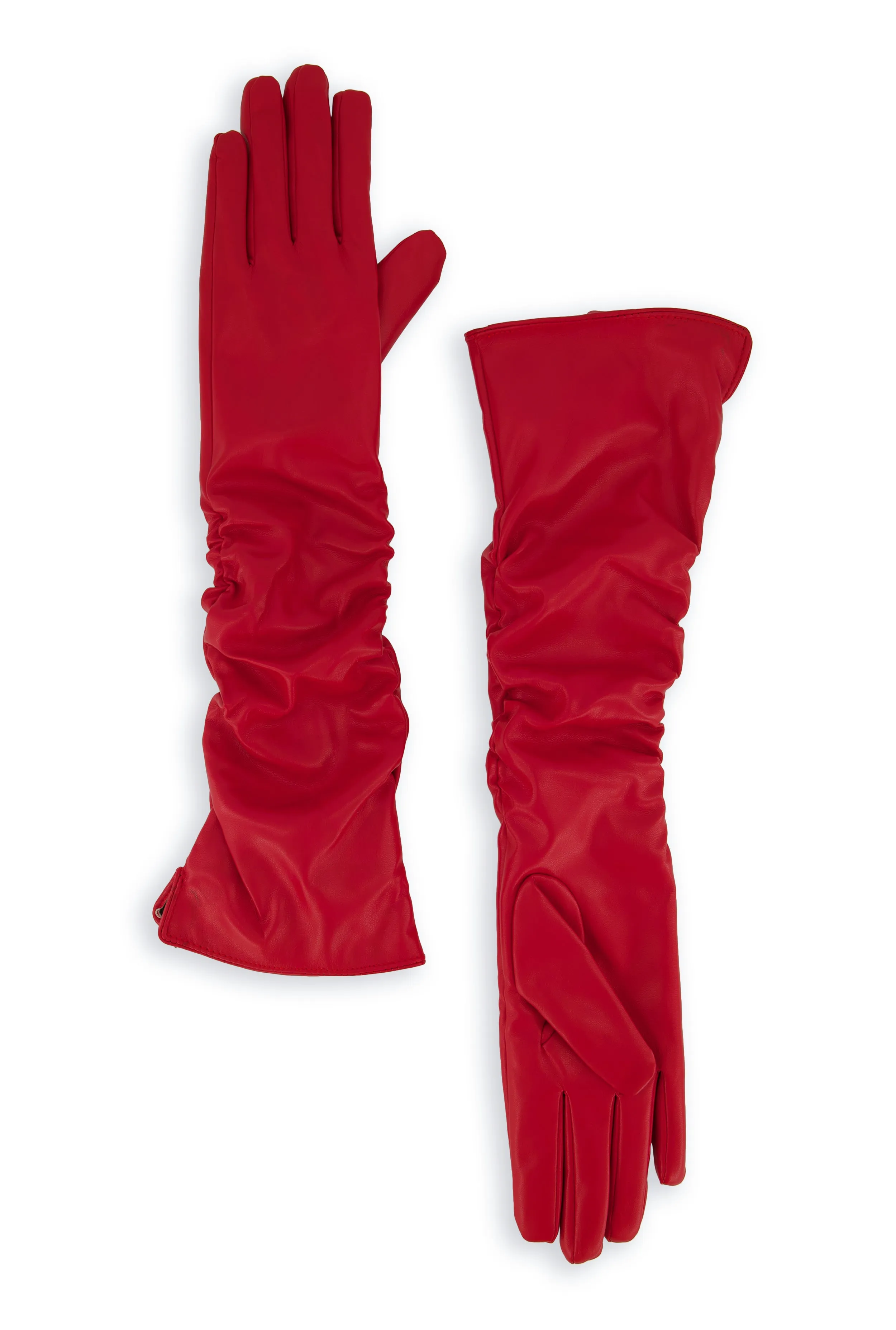 Faux Leather Ruched Gloves sold by Rainbow product image thumbnail 2