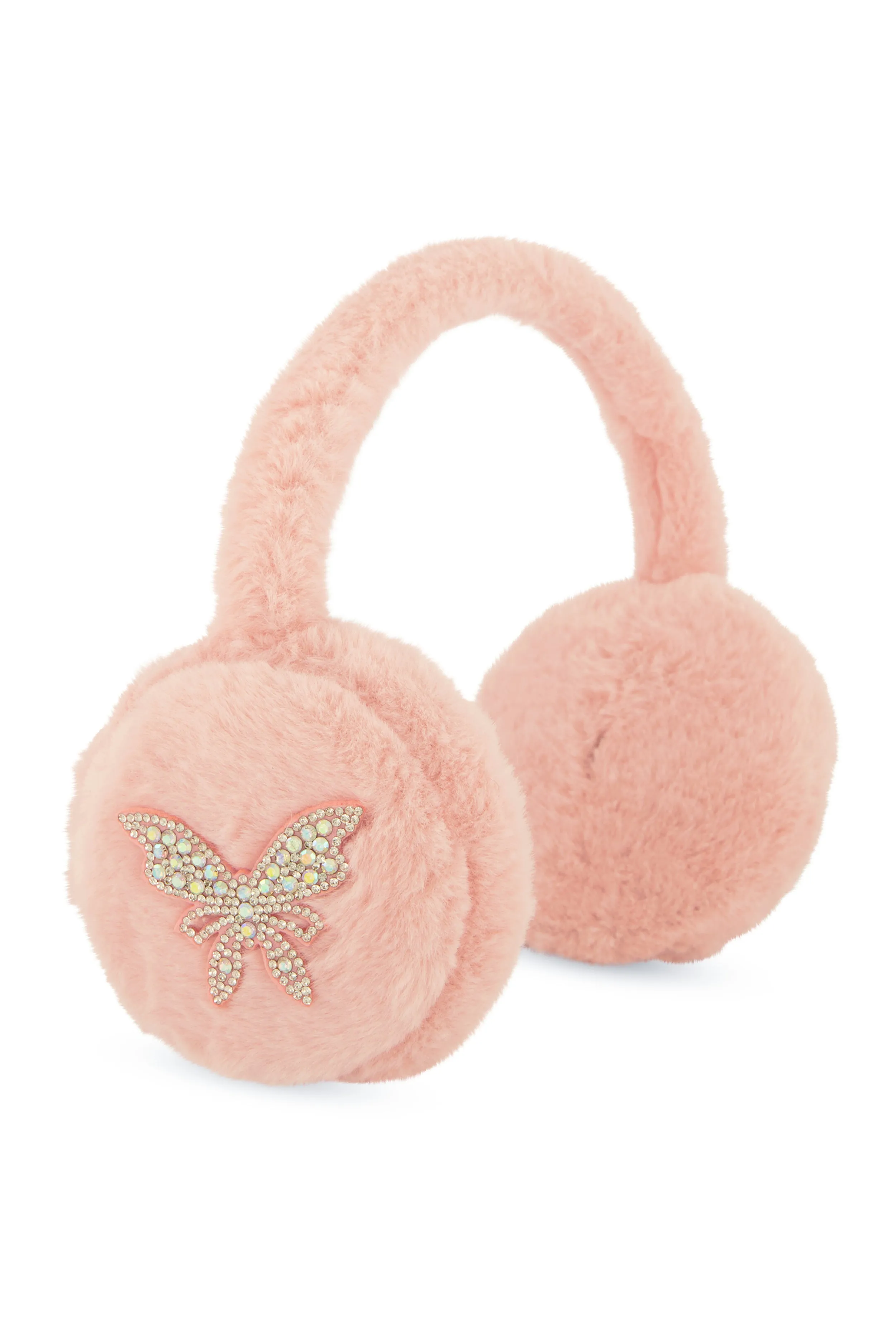 Rhinestone Butterfly Faux Fur Earmuffs sold by Rainbow product image thumbnail 3