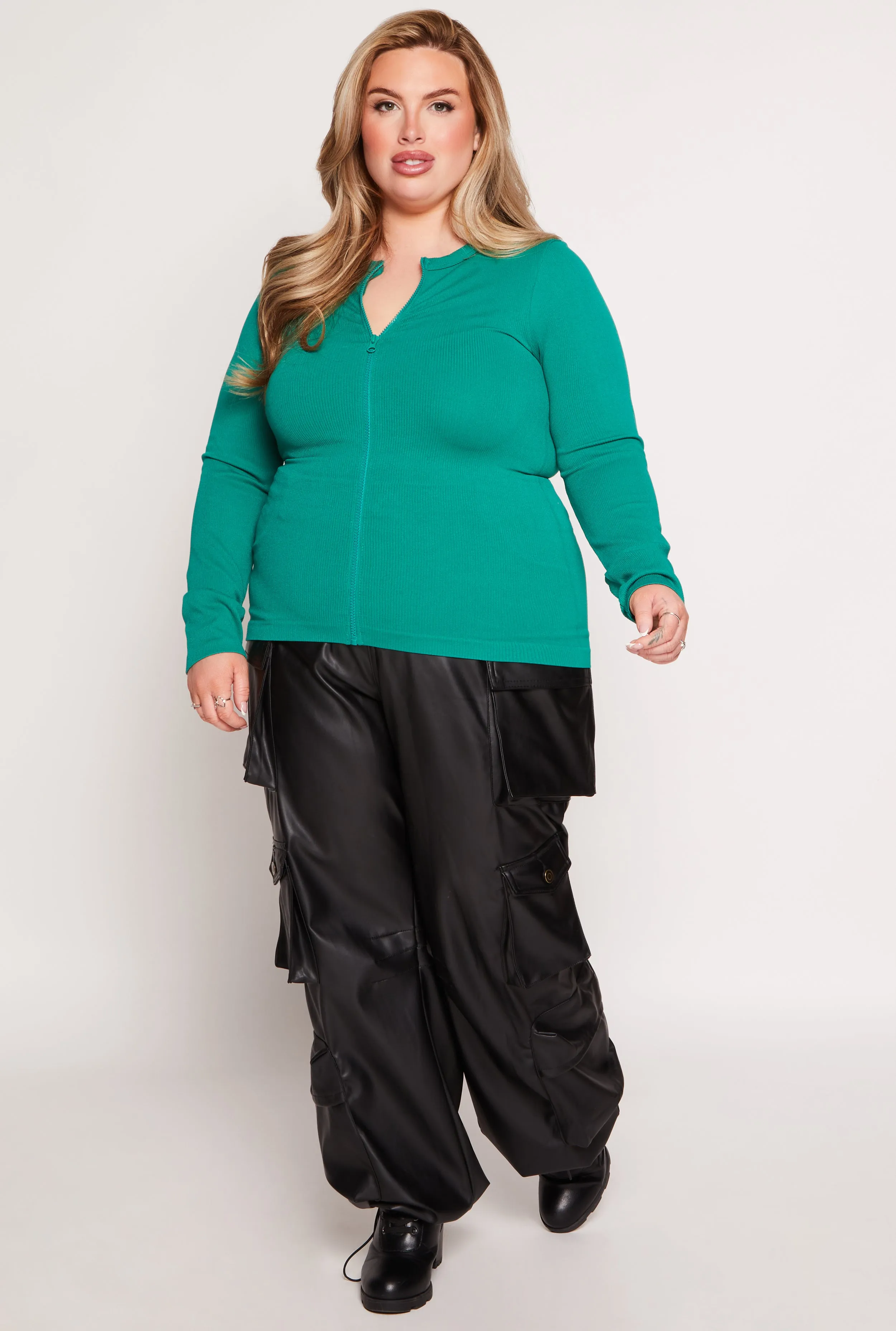 Plus Size Seamless Zip Front Top sold by Rainbow product image thumbnail 2