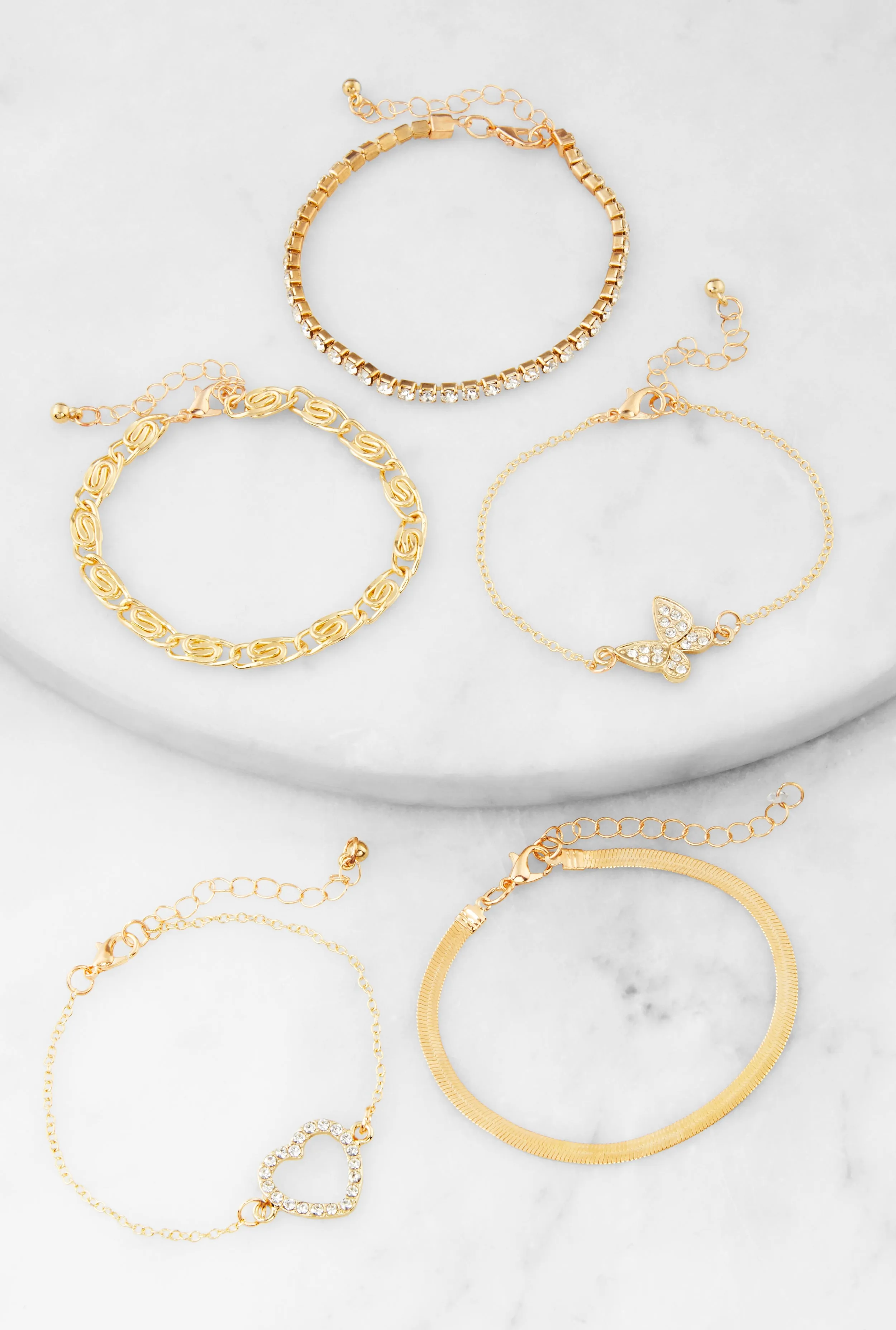 Cubic Zirconia Heart Assorted Bracelets Set of 5 sold by Rainbow product image thumbnail 2