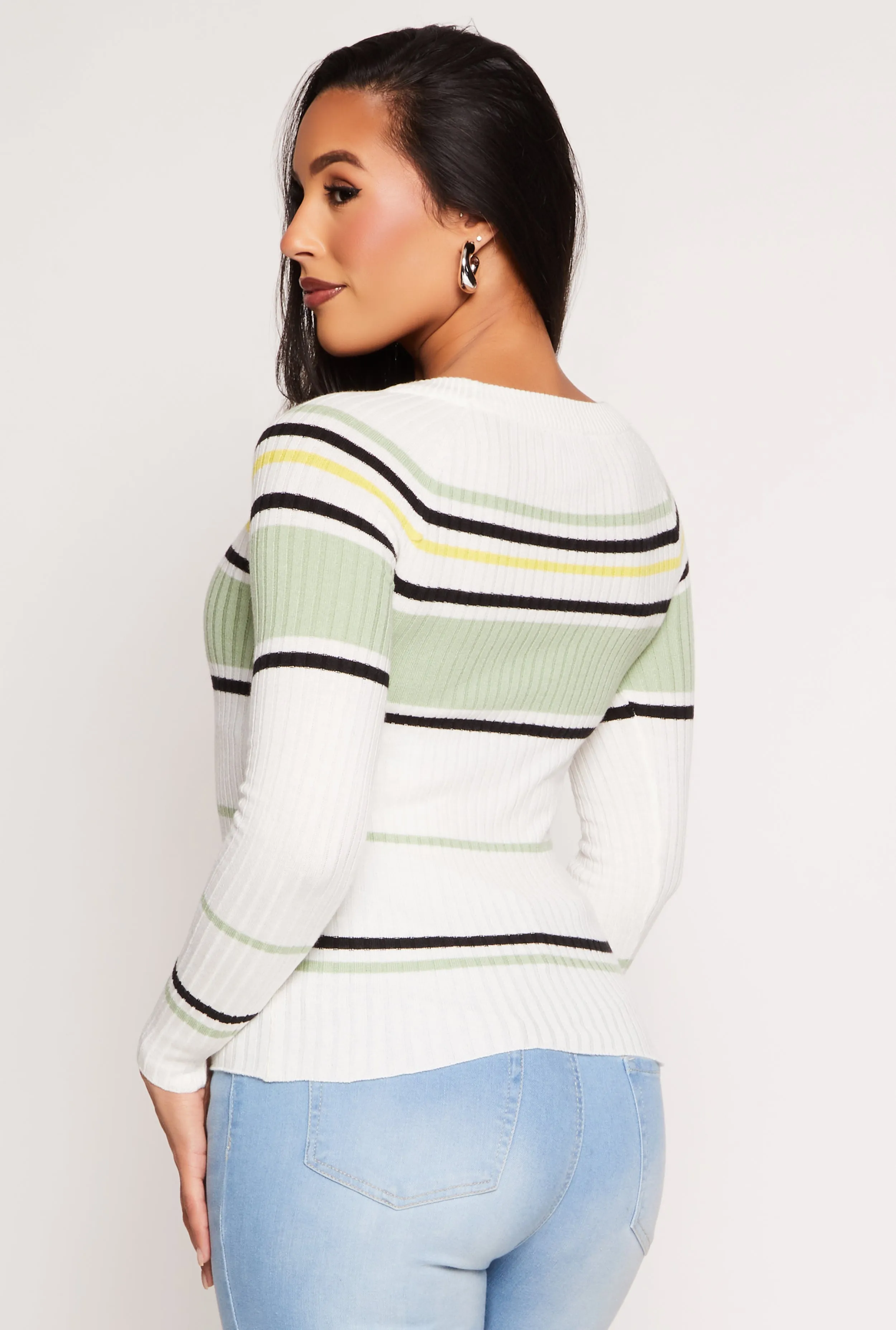 Ribbed Knit Striped Sweater sold by Rainbow product image thumbnail 3