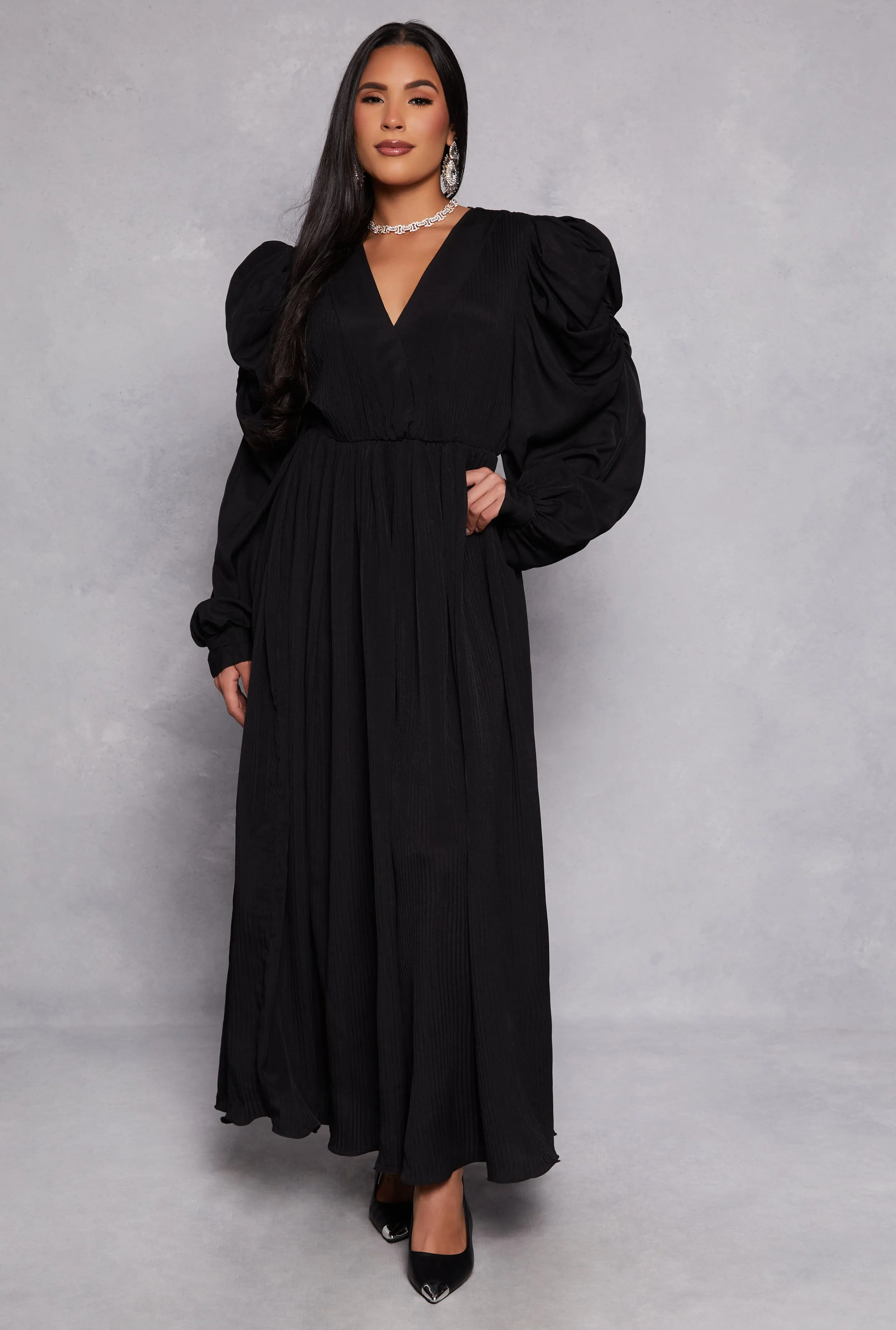 Plisse Puff Sleeve Wide Leg Jumpsuit sold by Rainbow product image thumbnail 2