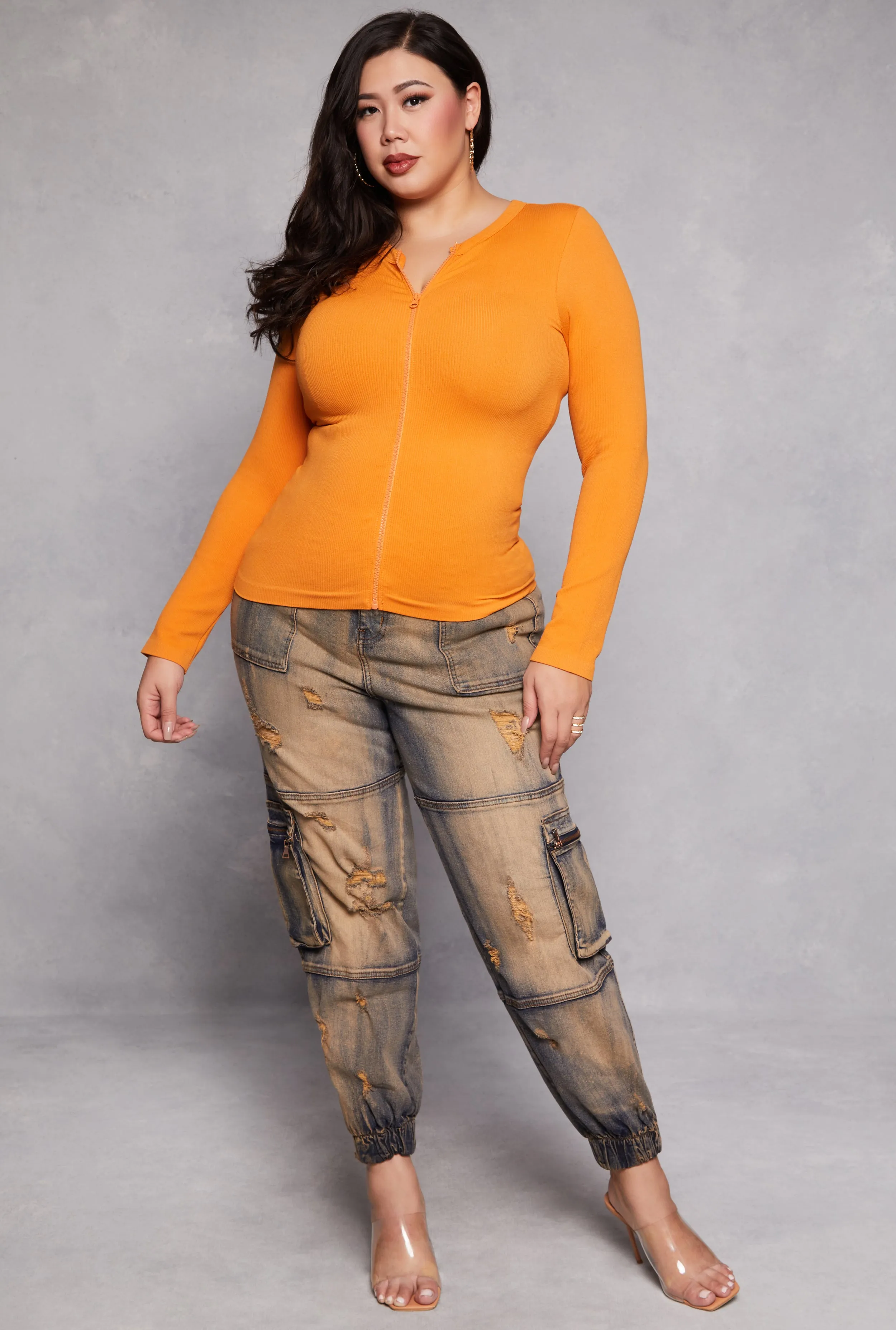 Plus Size Seamless Zip Front Top sold by Rainbow product image thumbnail 2