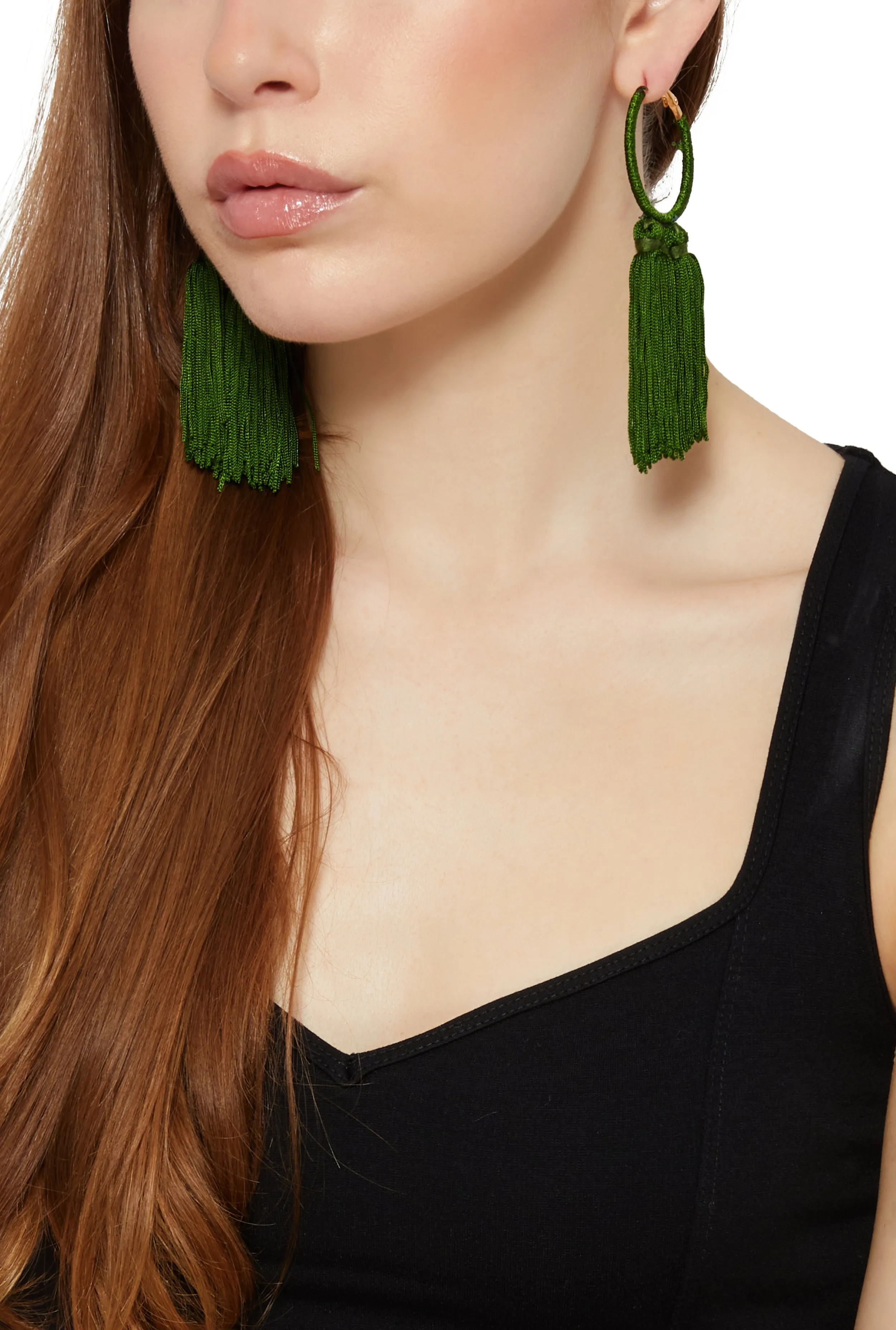 Tassel Hoop Earrings sold by Rainbow