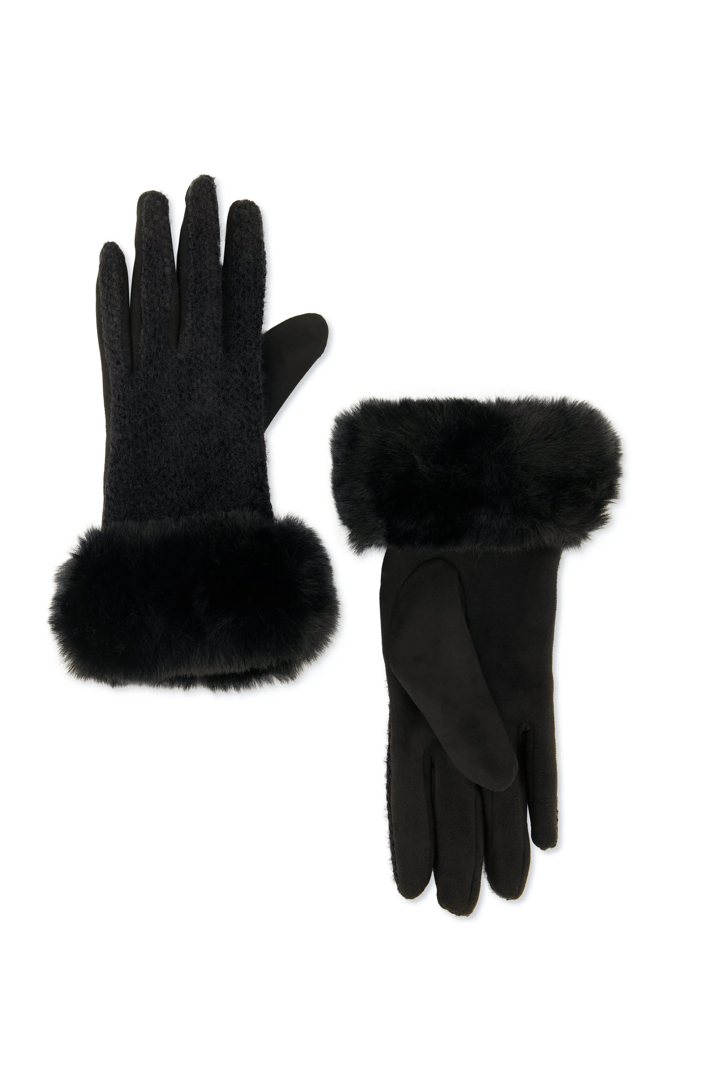 Eyelash Knit Faux Fur Cuff Gloves sold by Rainbow product image thumbnail 2
