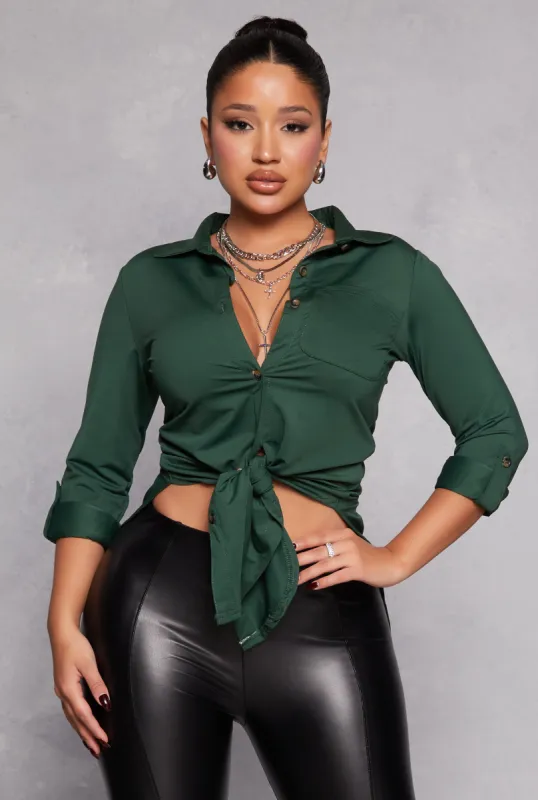 Tie Button Front Shirt sold by Rainbow
